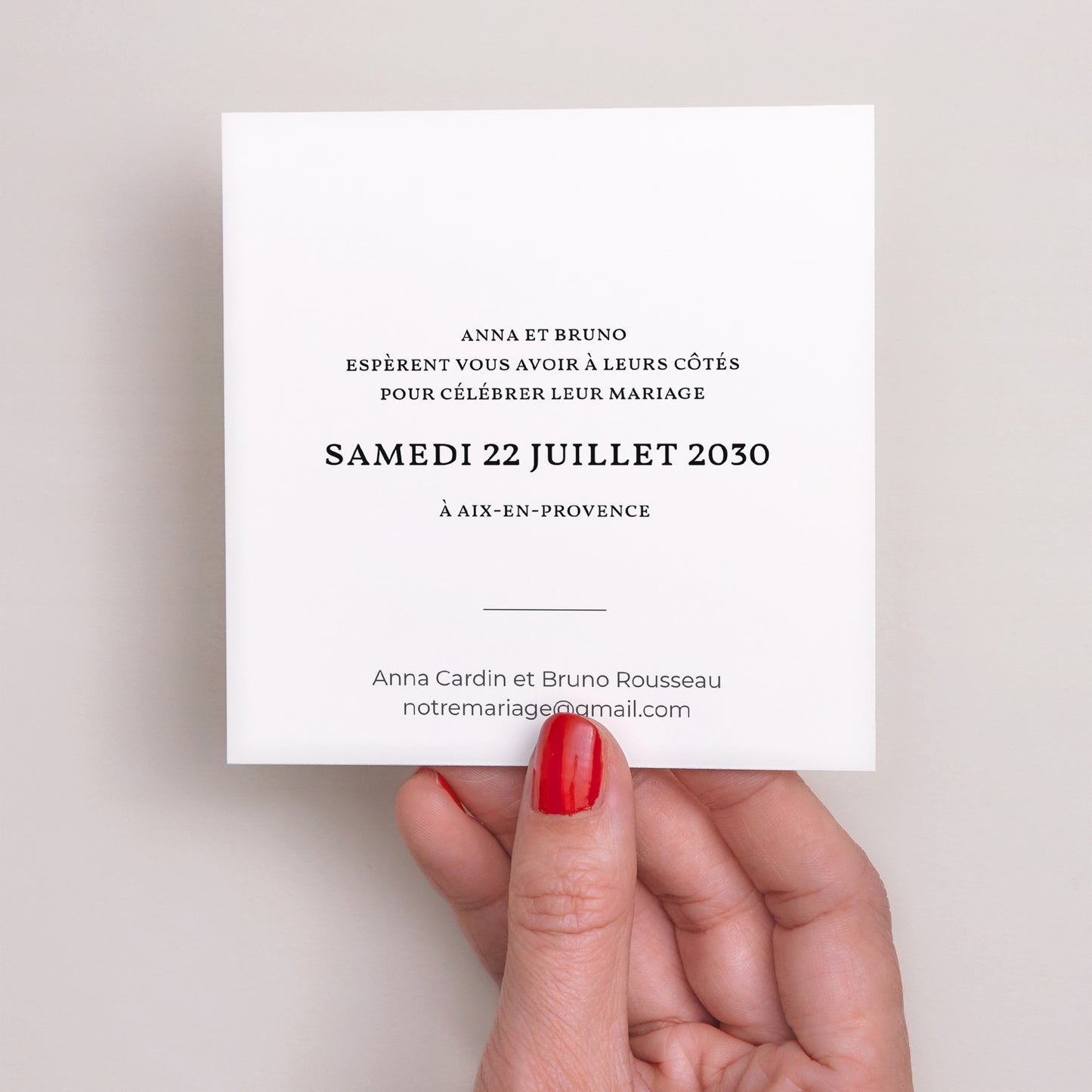 Save the date Mariage Carré Aquarello photo N° 3