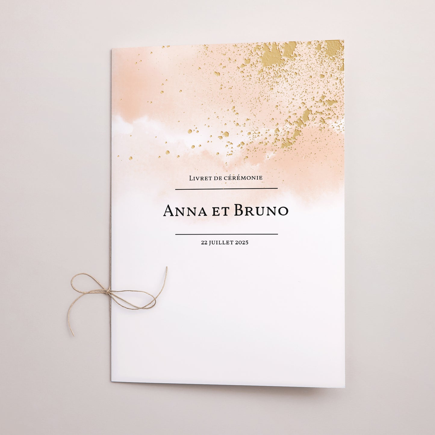 Livret de messe Mariage Double volet Aquarello photo N° 1
