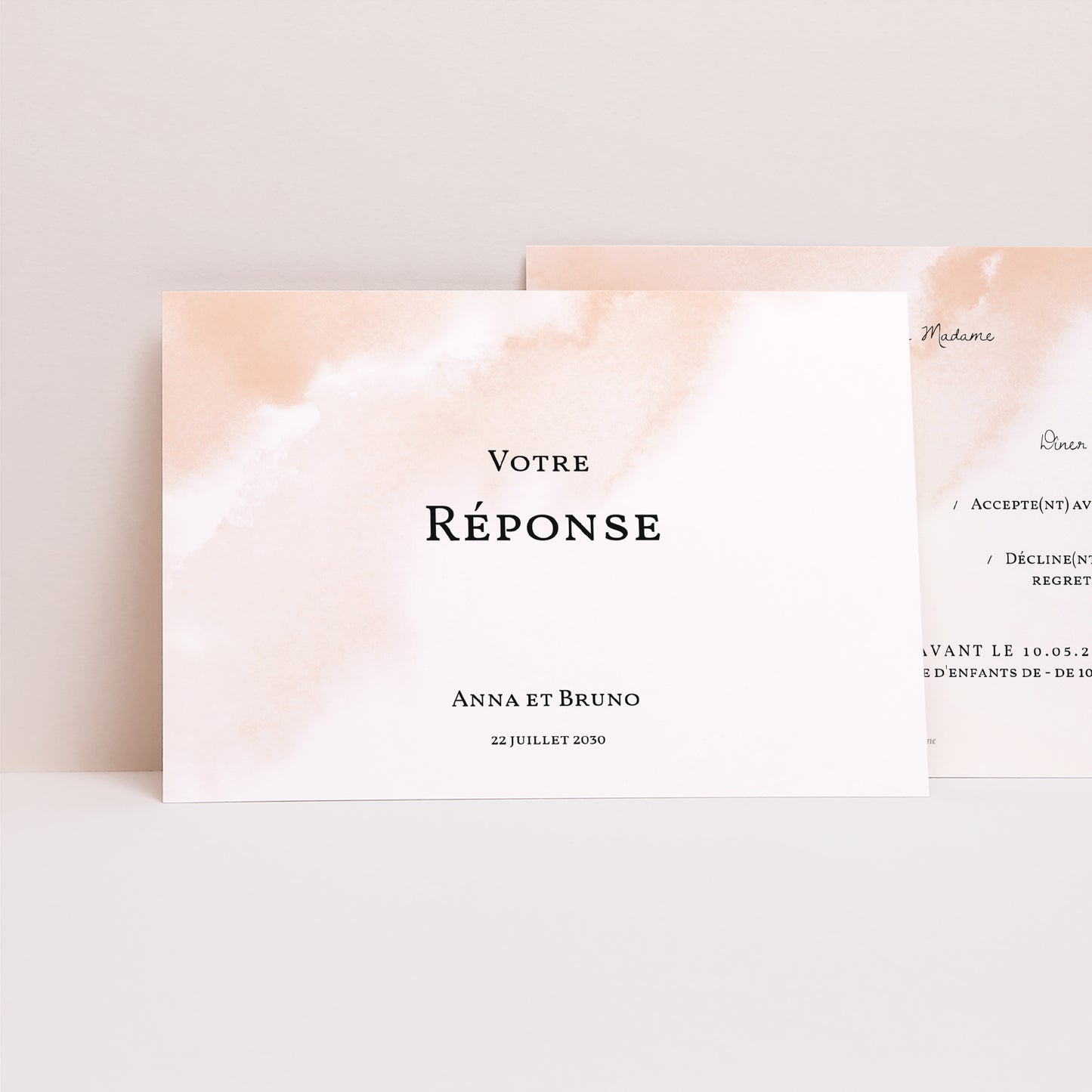 Carton réponse Mariage Paysage Aquarello photo N° 1