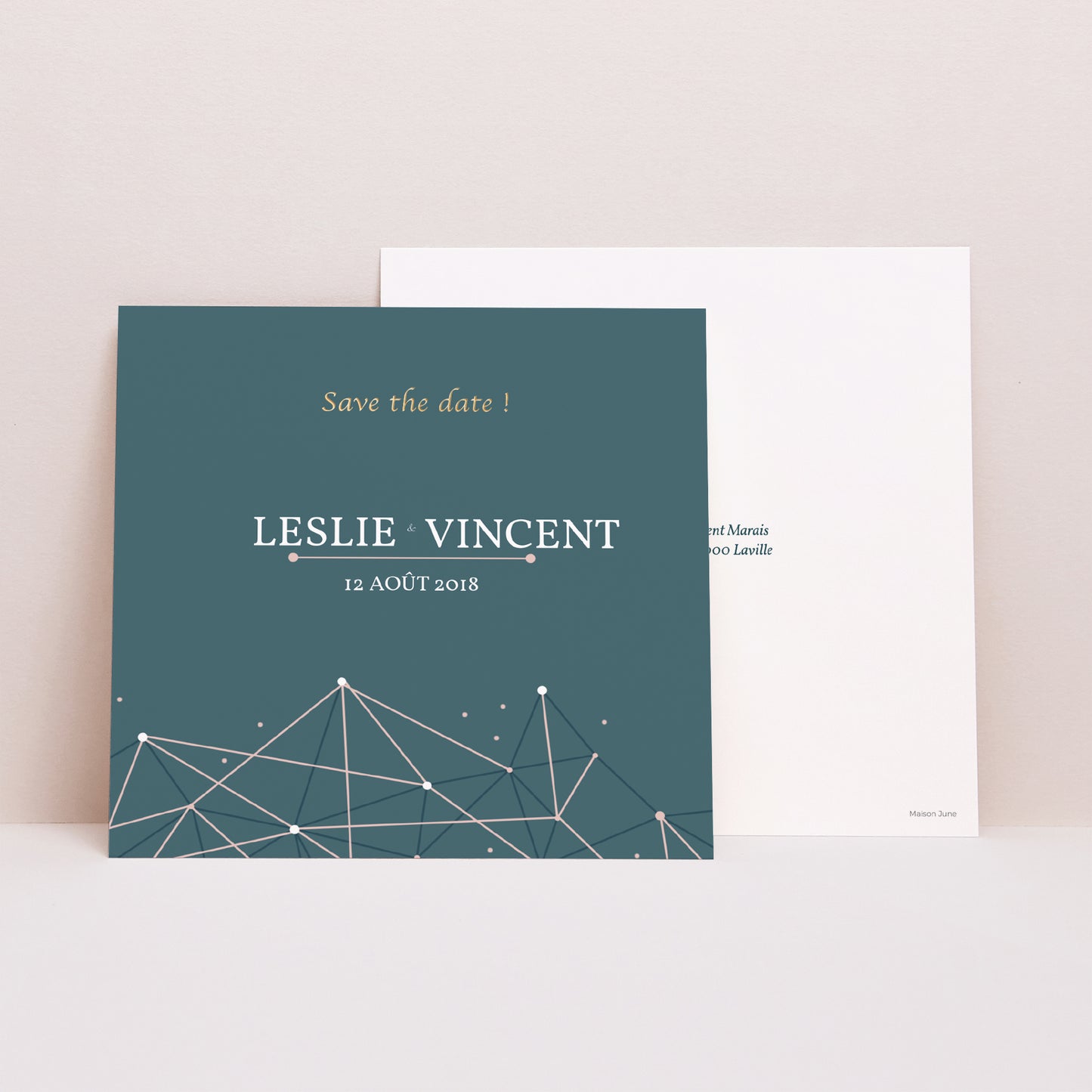 Save the date Mariage Carré Constellation photo N° 1