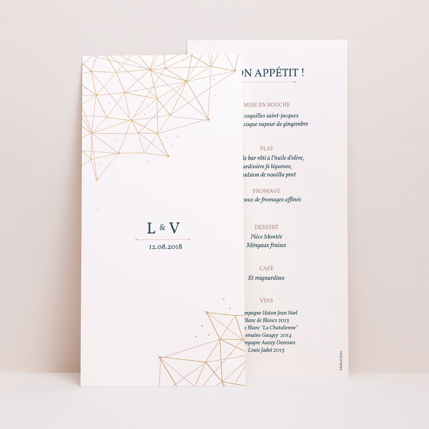 Menu Mariage Panoramique portrait Constellation photo N° 1