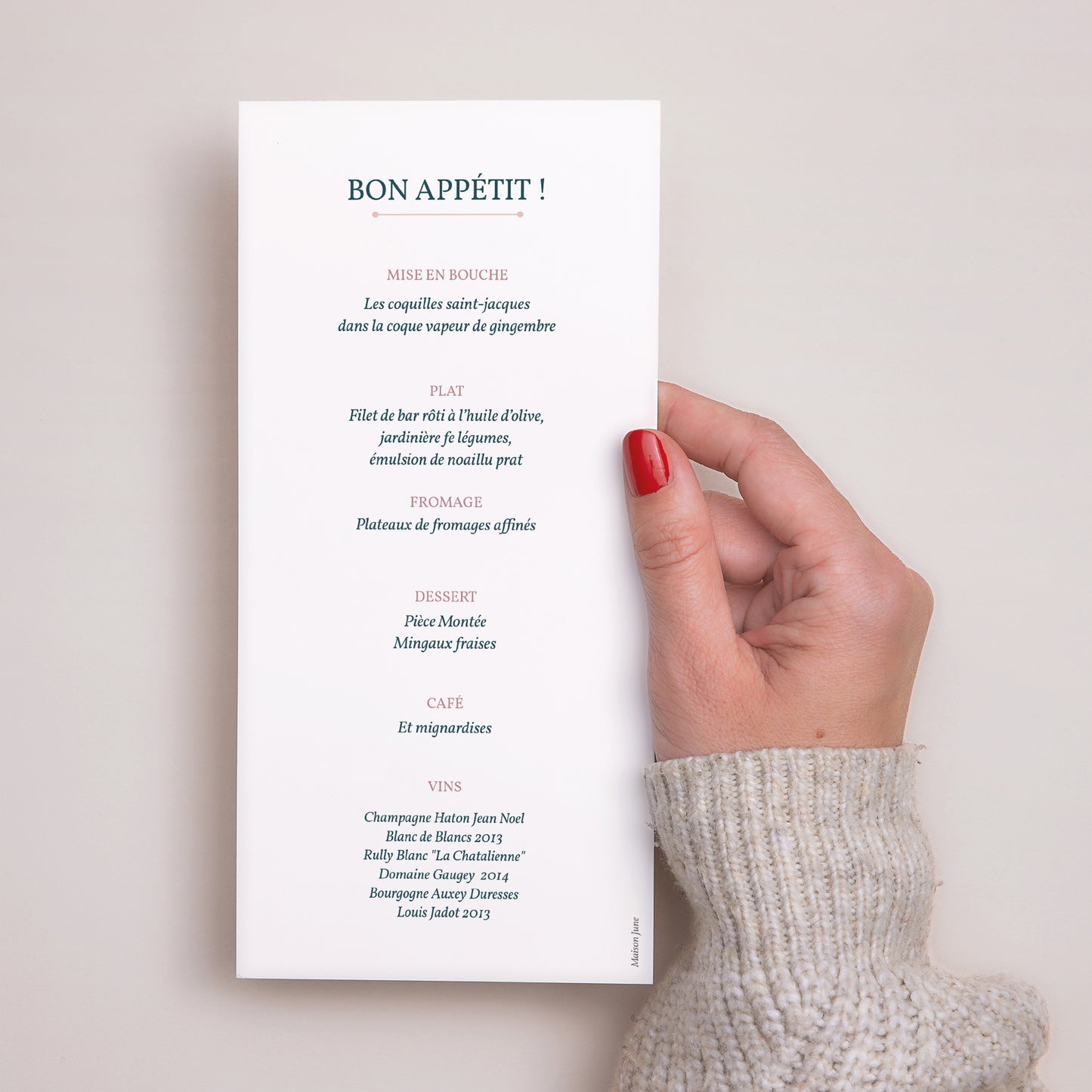 Menu Mariage Panoramique portrait Constellation photo N° 3