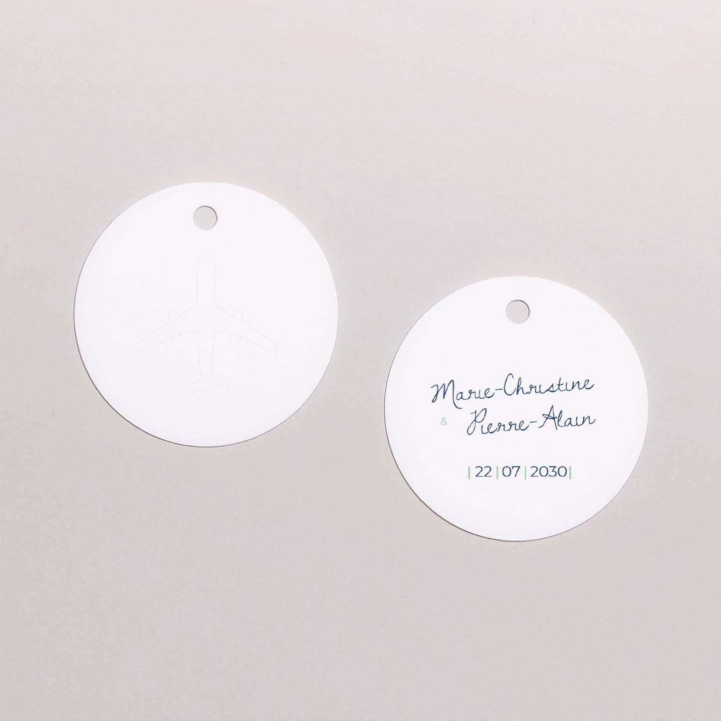 Etiquette perforée Mariage Ronde Blue Wedding Pass photo N° 1