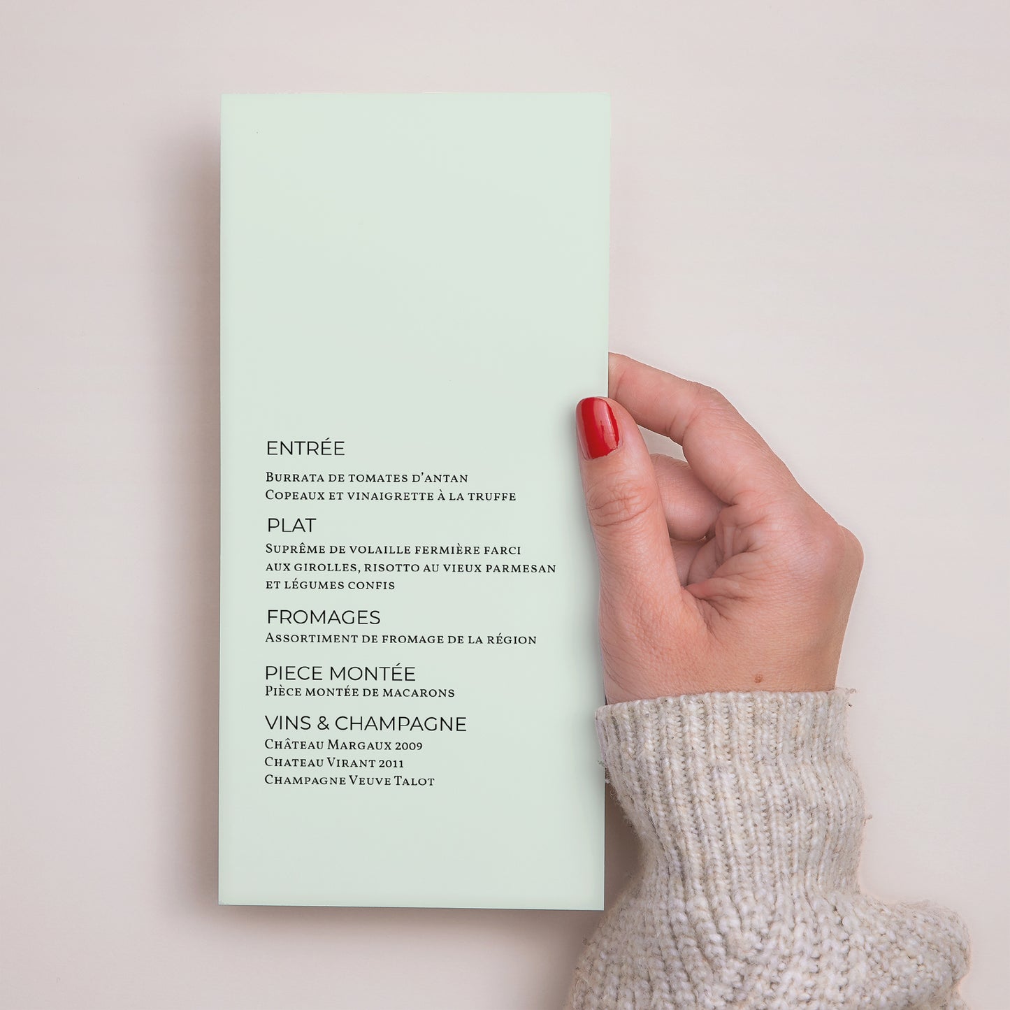 Menu Mariage Panoramique portrait Kraft & Color photo N° 3