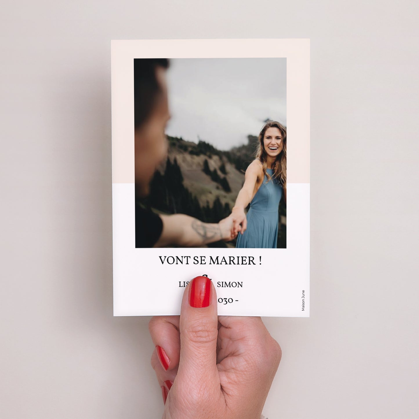 Save the date Mariage Portrait Kraft & Color photo N° 3
