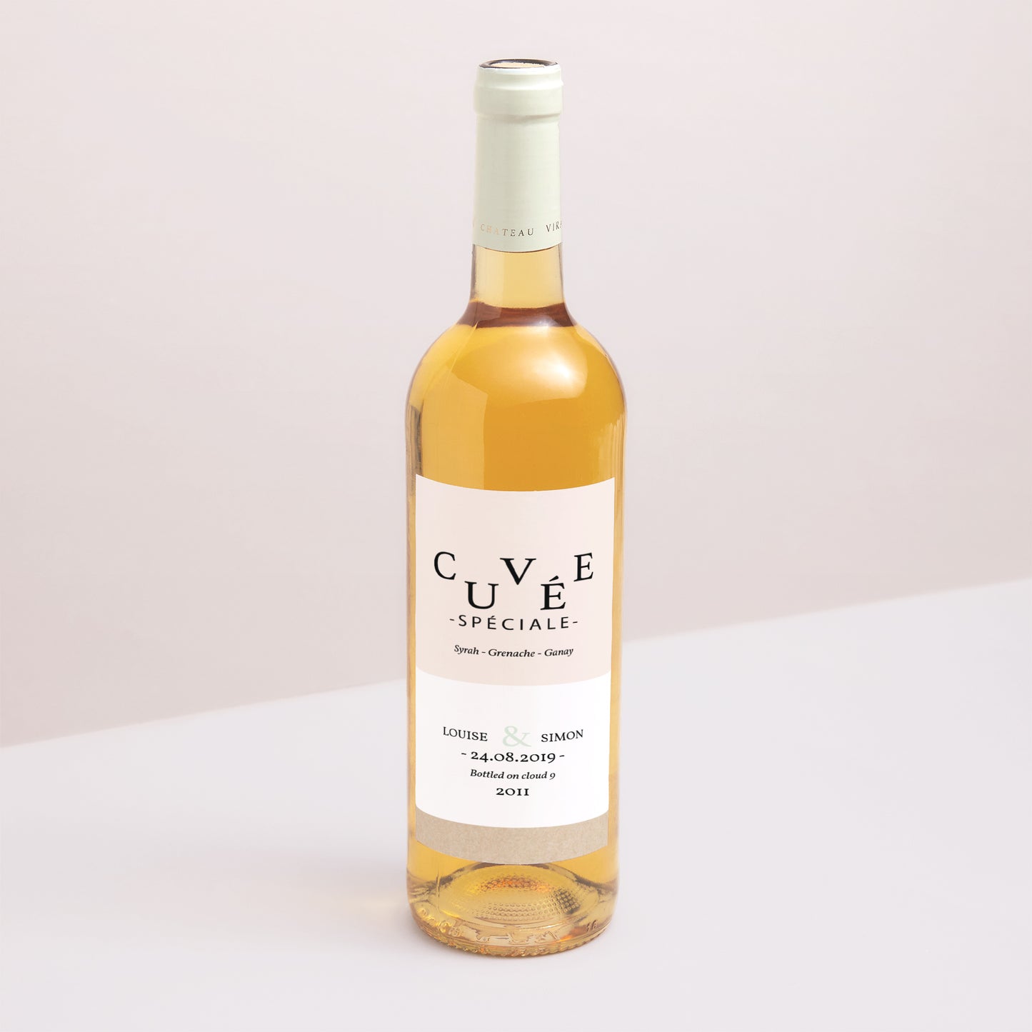 Etiquette bouteille Mariage Portrait Kraft & Color photo N° 1