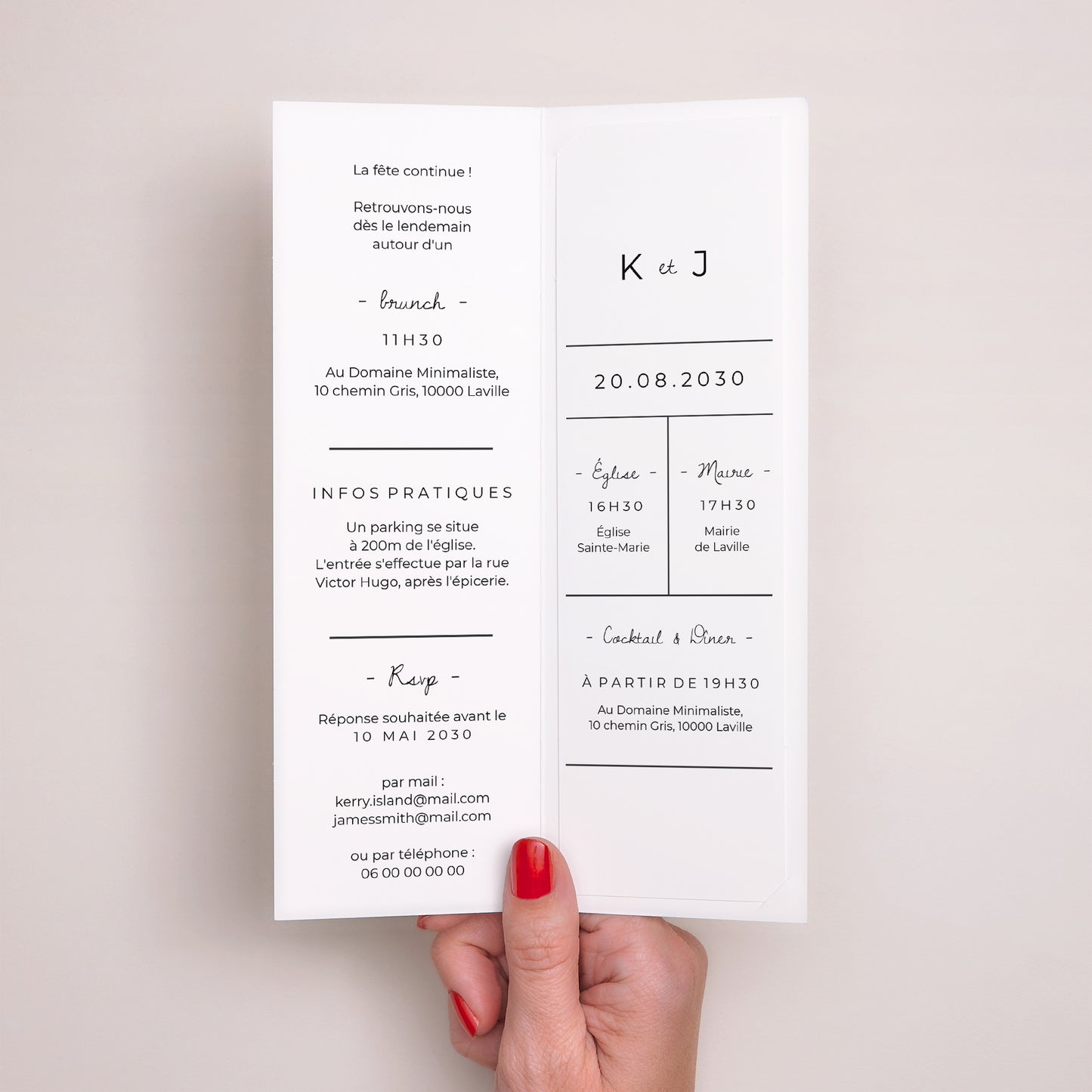 Faire-part Mariage Marque-page photo Minimal Chic photo N° 2
