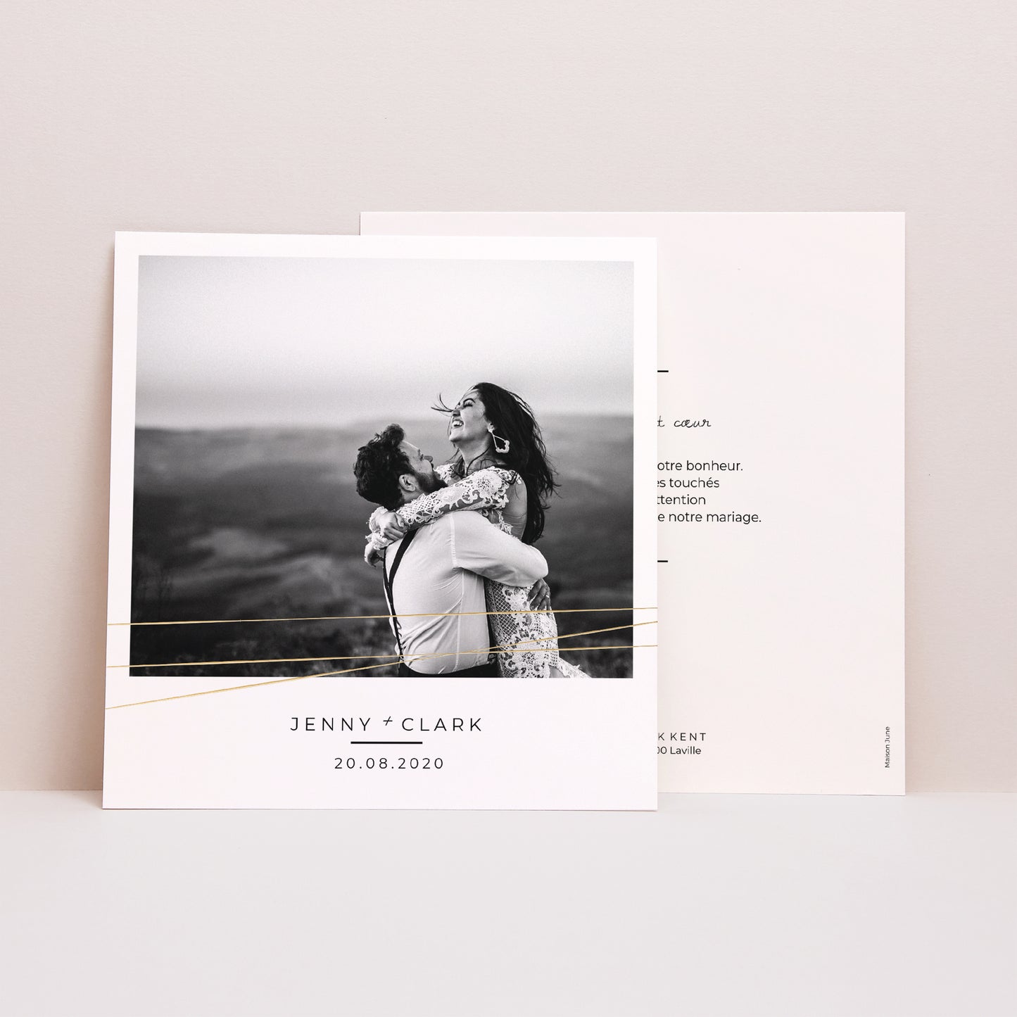Remerciements Mariage Carré Minimaliste Chic photo N° 1