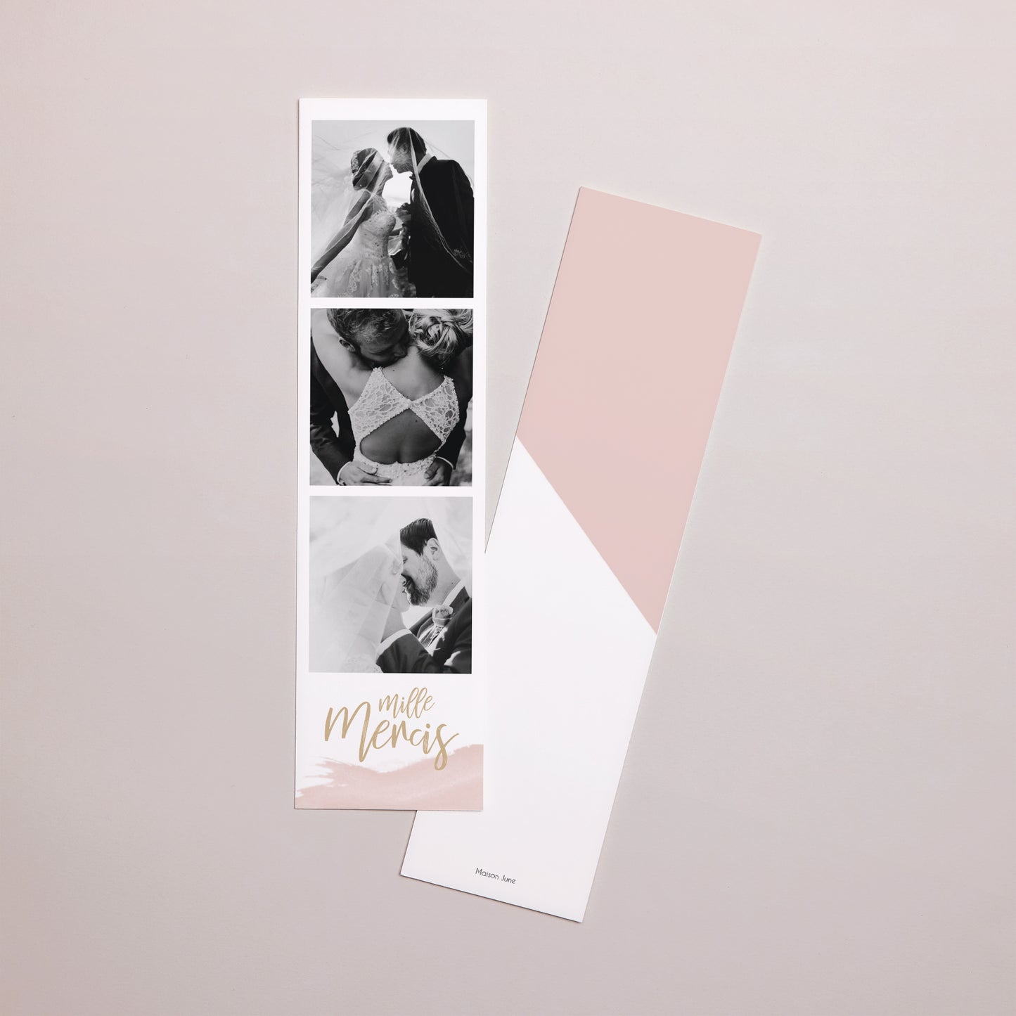 Remerciements Mariage Marque-page Boho Aquarelle photo N° 1