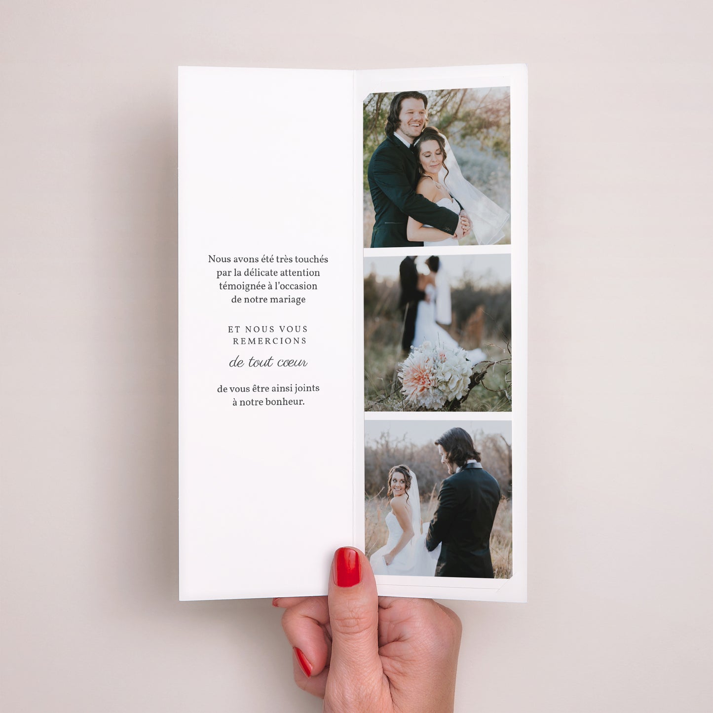 Remerciements Mariage Marque-page photo Végétal minimal photo N° 2