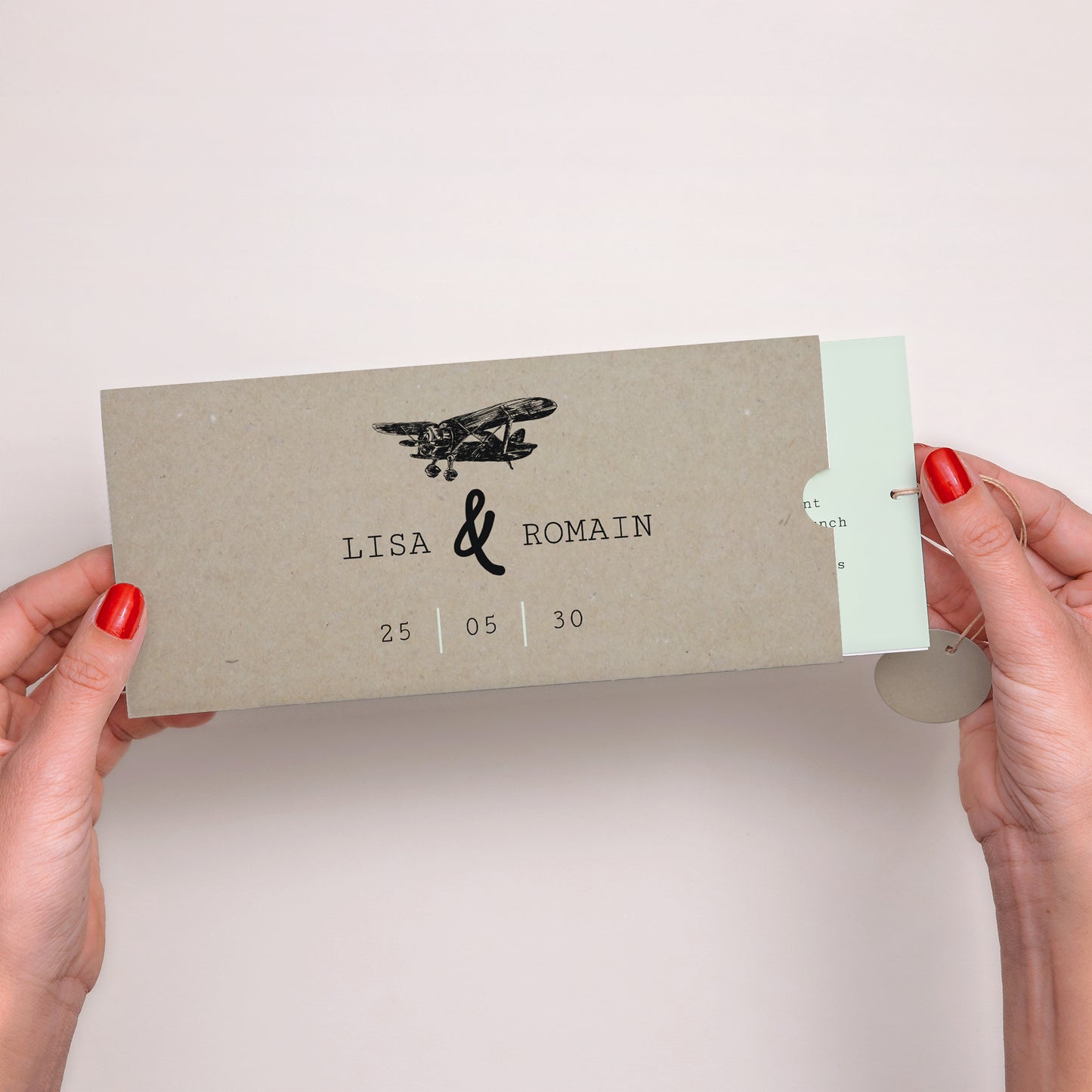Faire-part Mariage Pochette 2 cartes, étiquette Time To Love photo N° 2