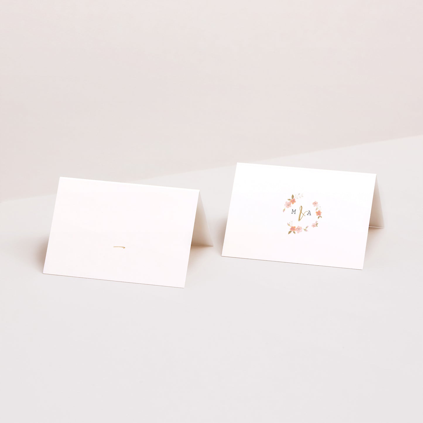 Marque-place Mariage 2 volets Rose Botanique photo N° 1