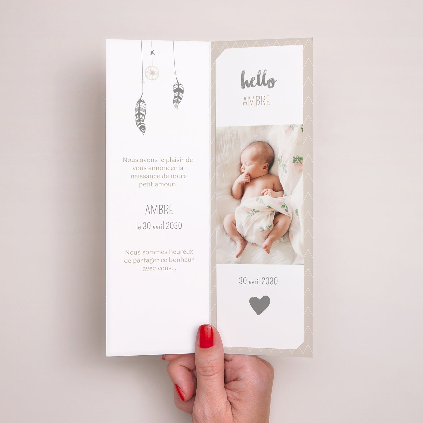 Faire-part Naissance Marque-page photo Attrape Rêve Or photo N° 2