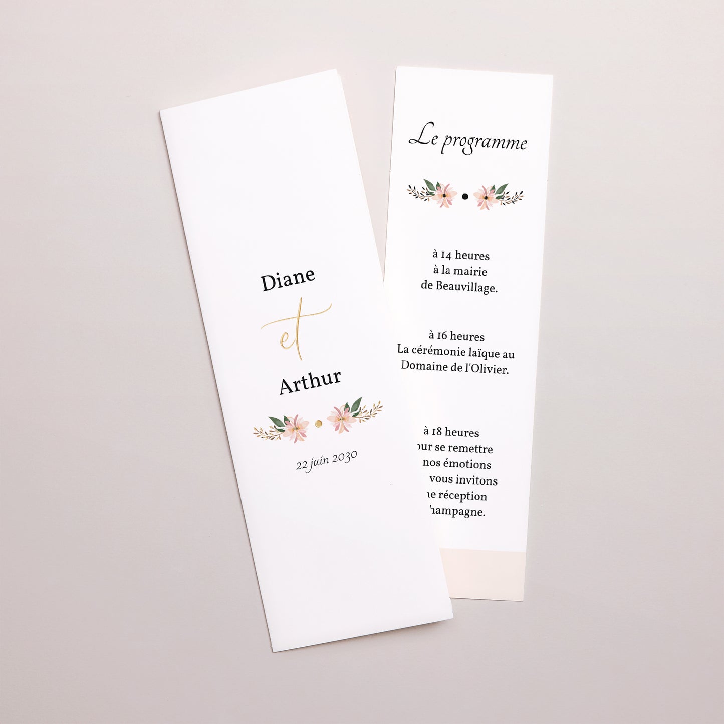 Faire-part Mariage Marque-page photo Douceur des fleurs photo N° 1
