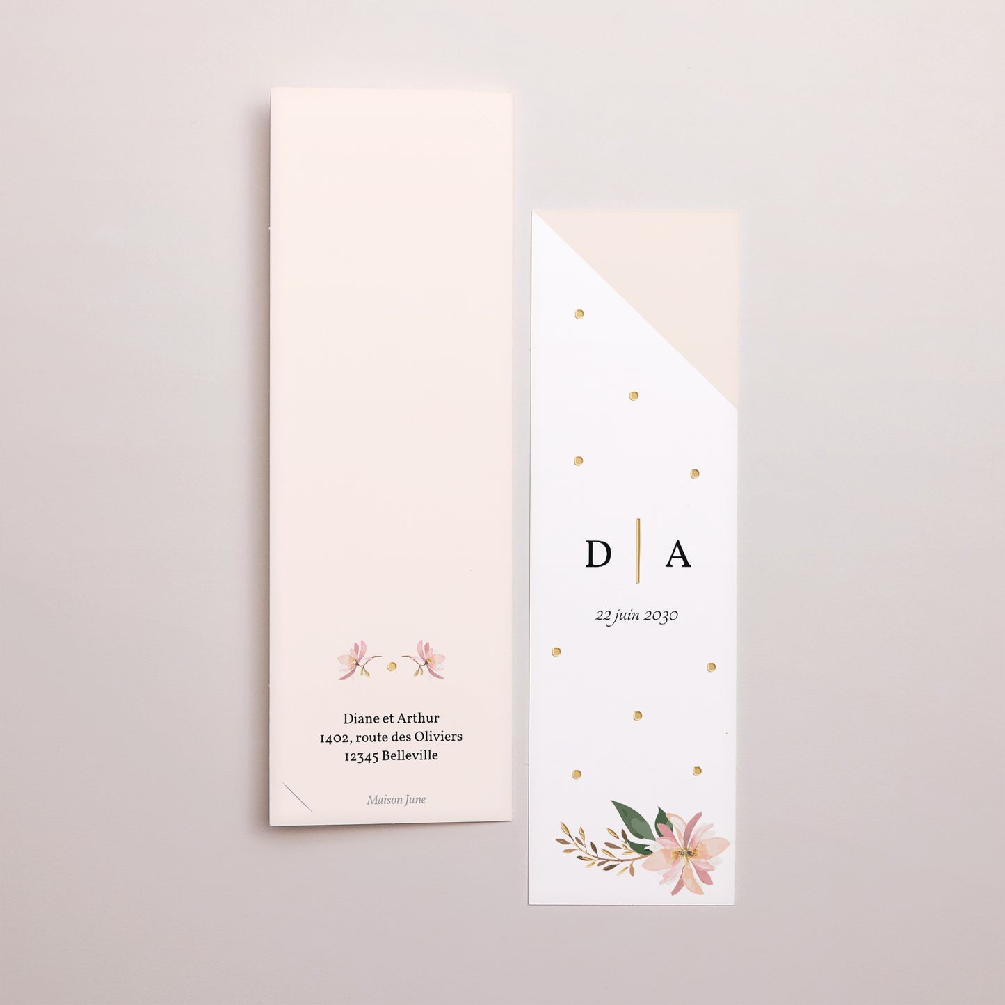 Faire-part Mariage Marque-page photo Douceur des fleurs photo N° 3