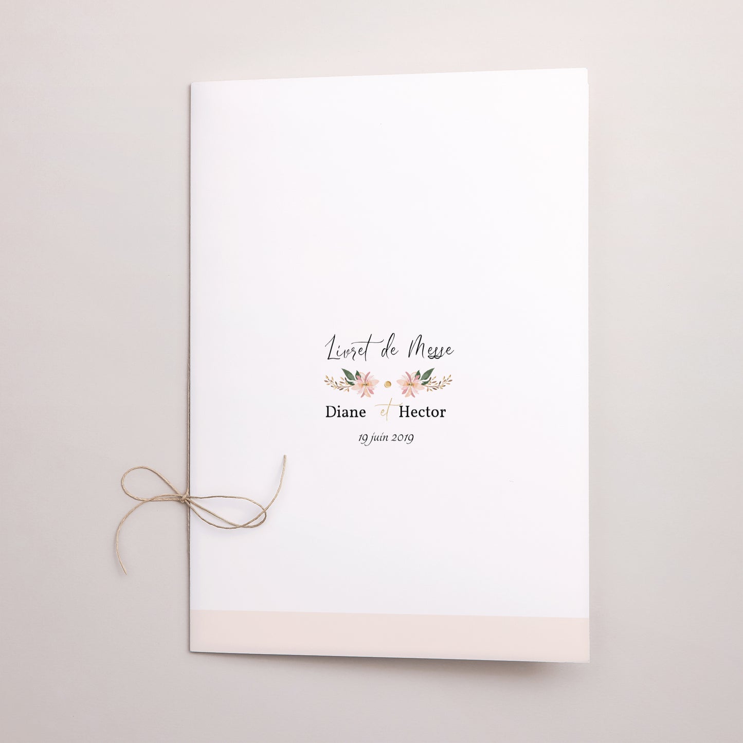 Livret de messe Mariage Double volet Douceur des fleurs photo N° 1