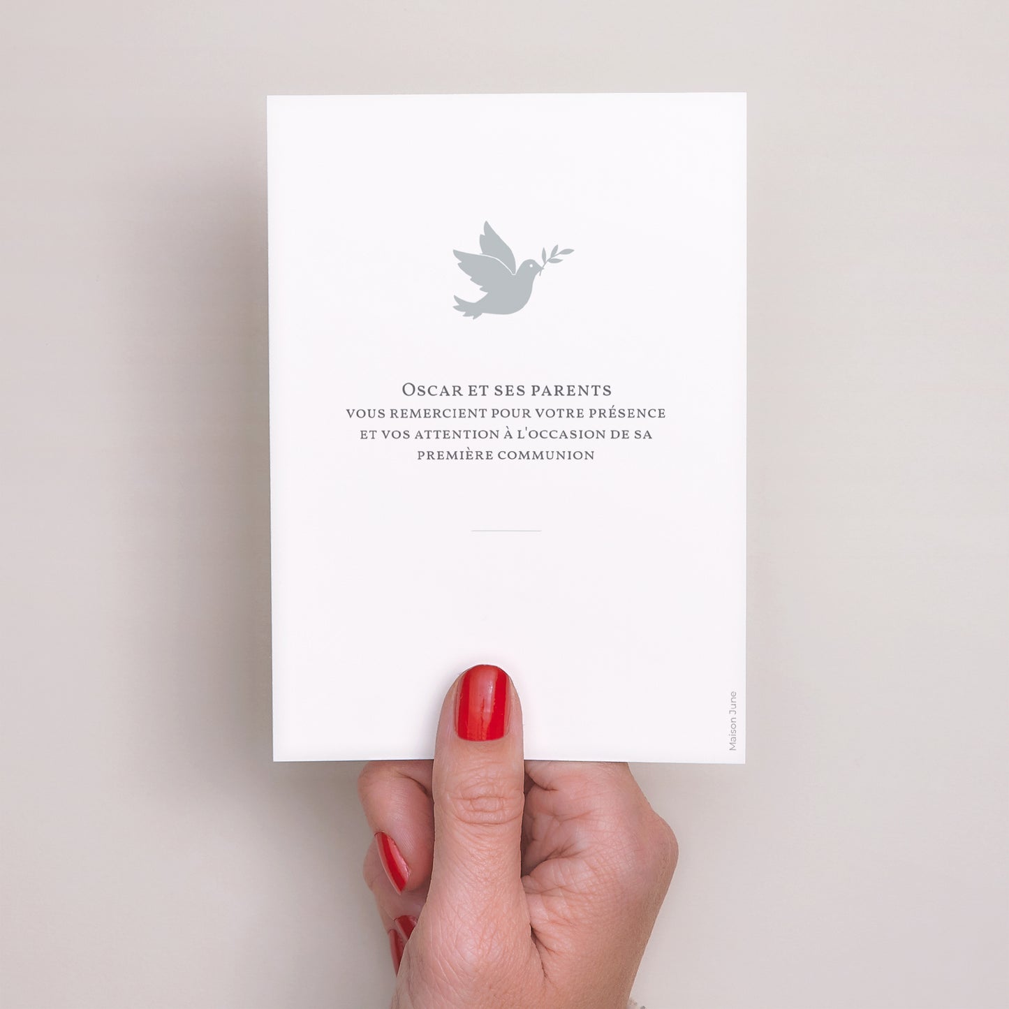 Remerciements Communion Portrait Holly spirit gris photo N° 3