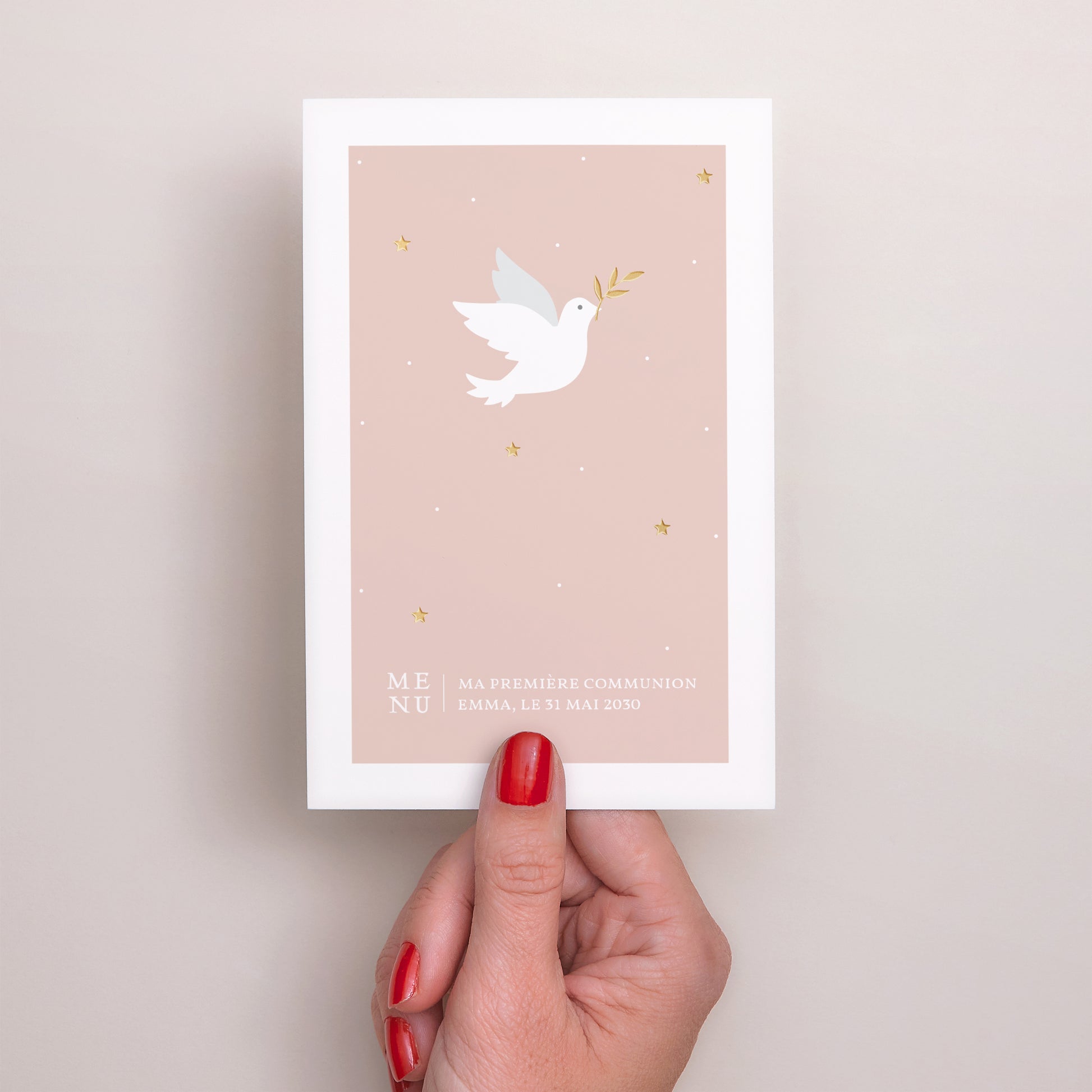 Menu Communion Portrait Holy Spirit Rose photo N° 2