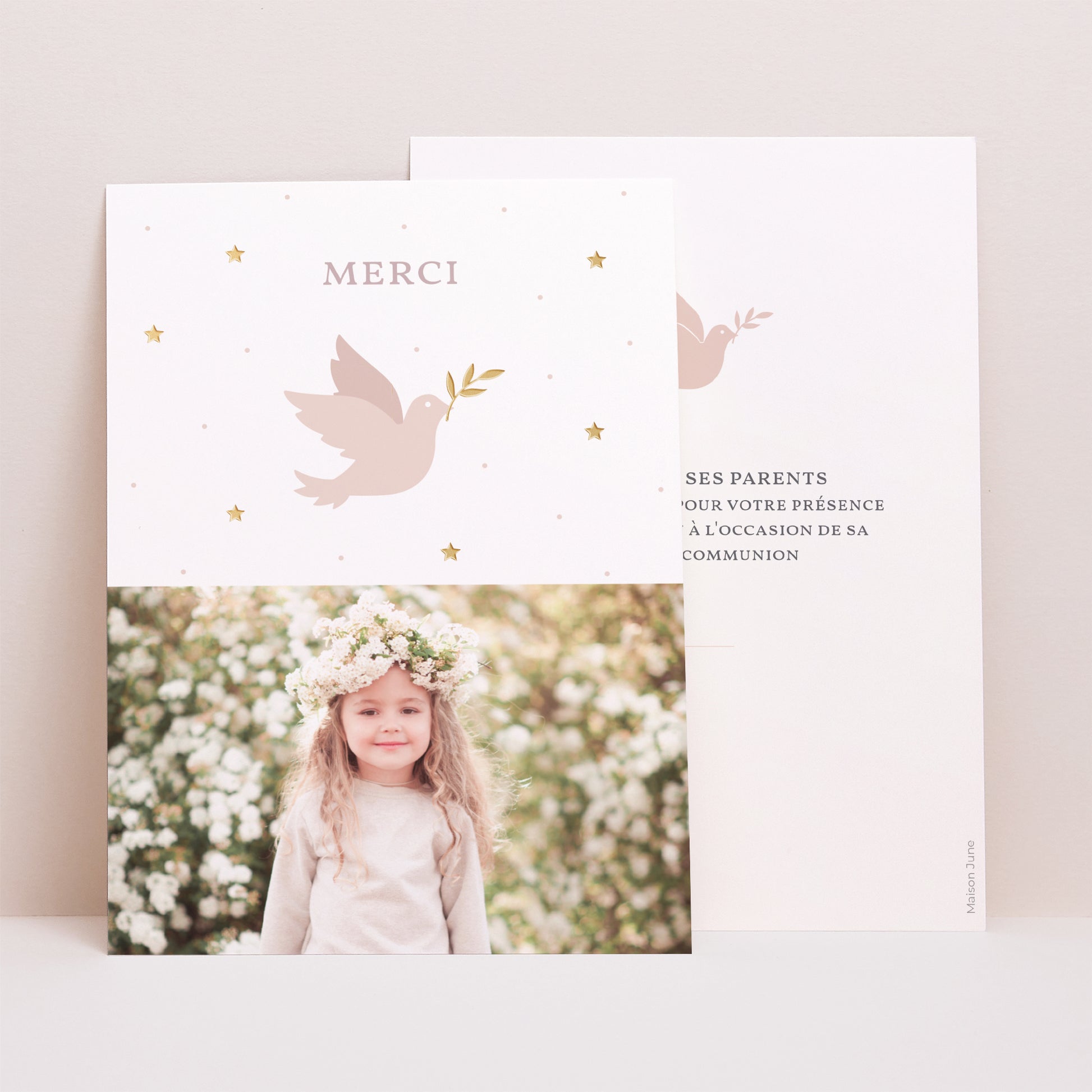 Remerciements Communion Portrait Holy Spirit Rose photo N° 1