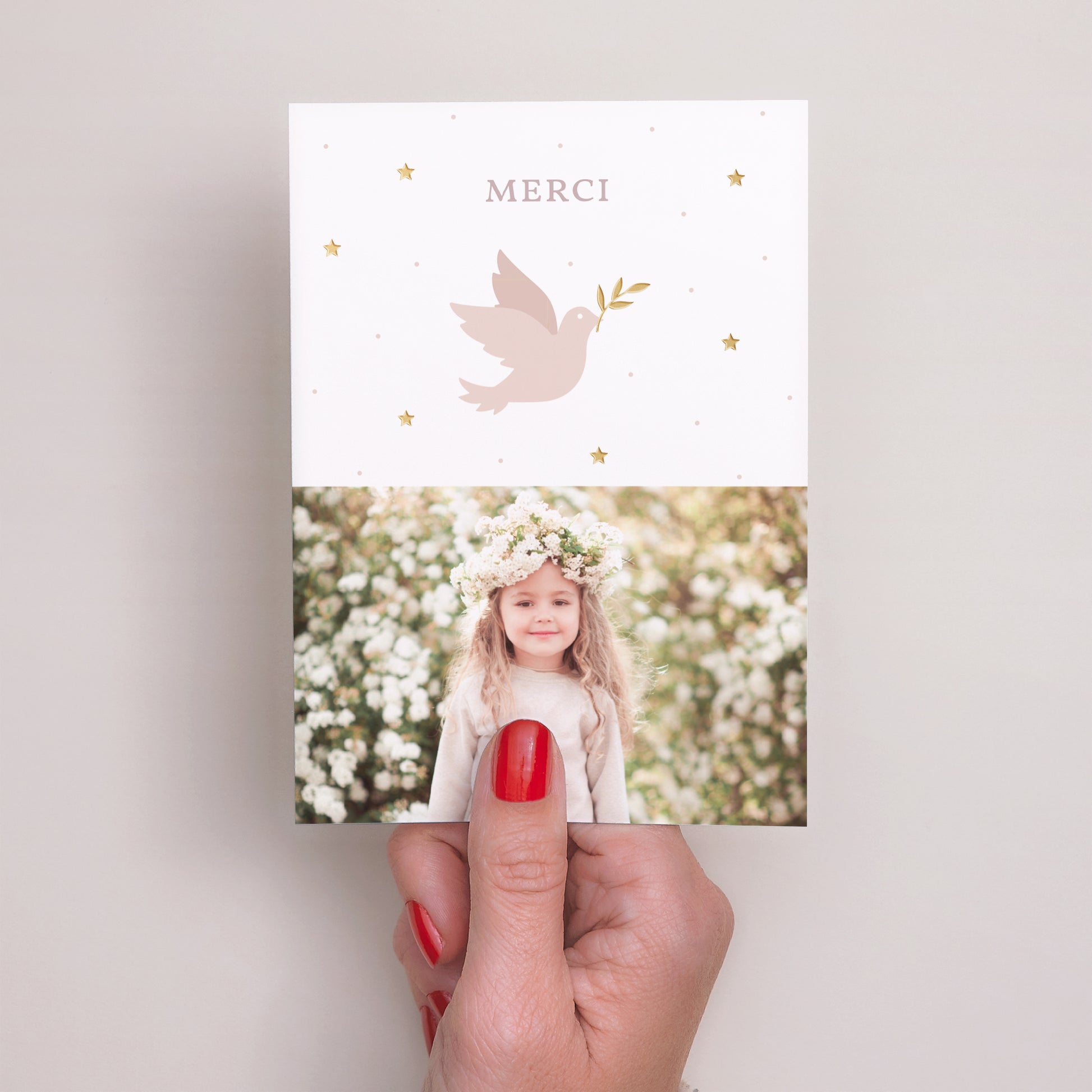 Remerciements Communion Portrait Holy Spirit Rose photo N° 2