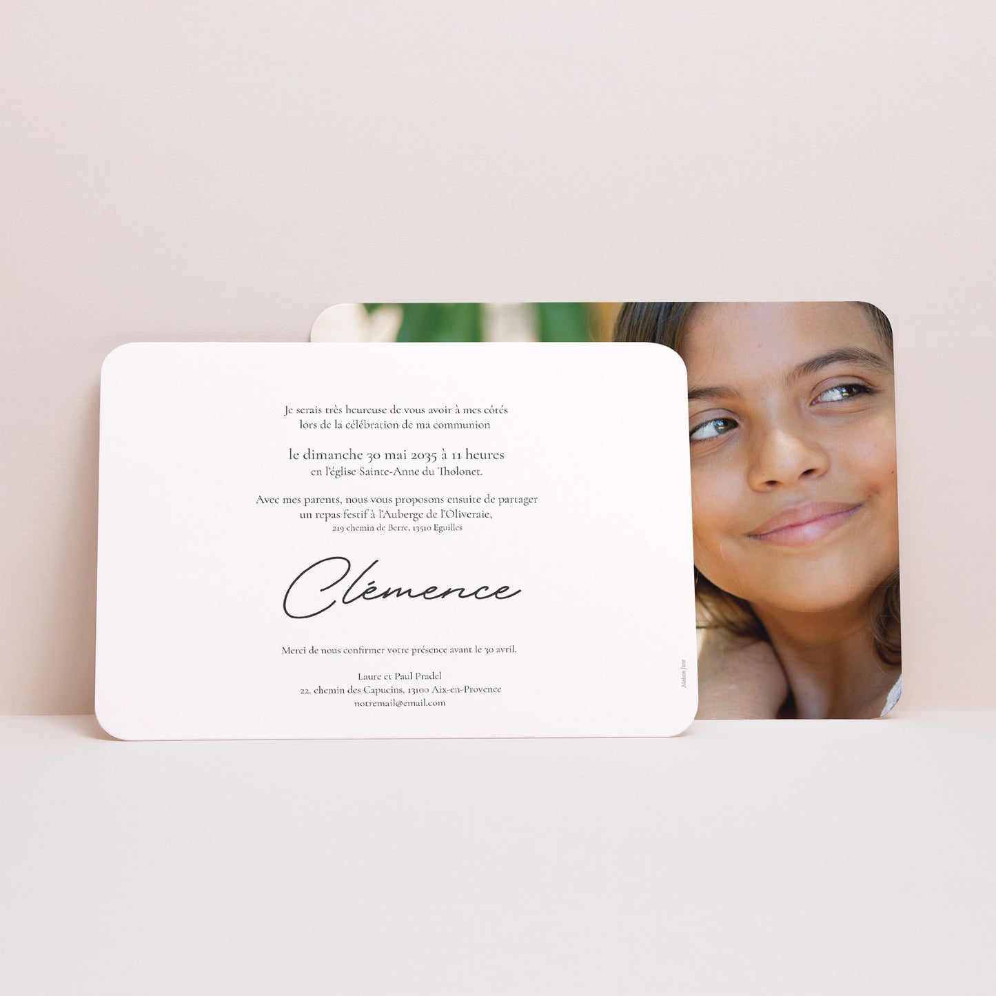 Faire-part Communion Paysage, bords arrondis Holly Love photo N° 3