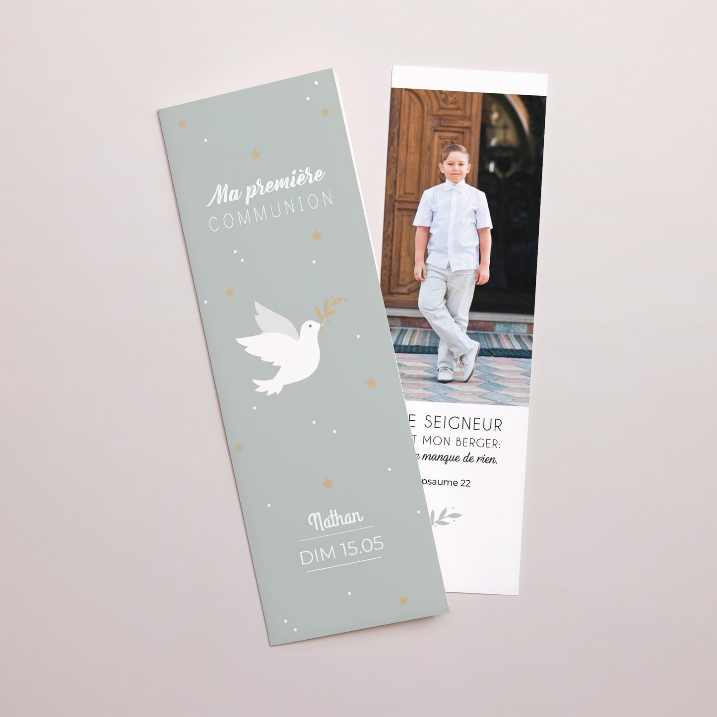 Faire-part Communion Marque-page photo Messager de Paix photo N° 1