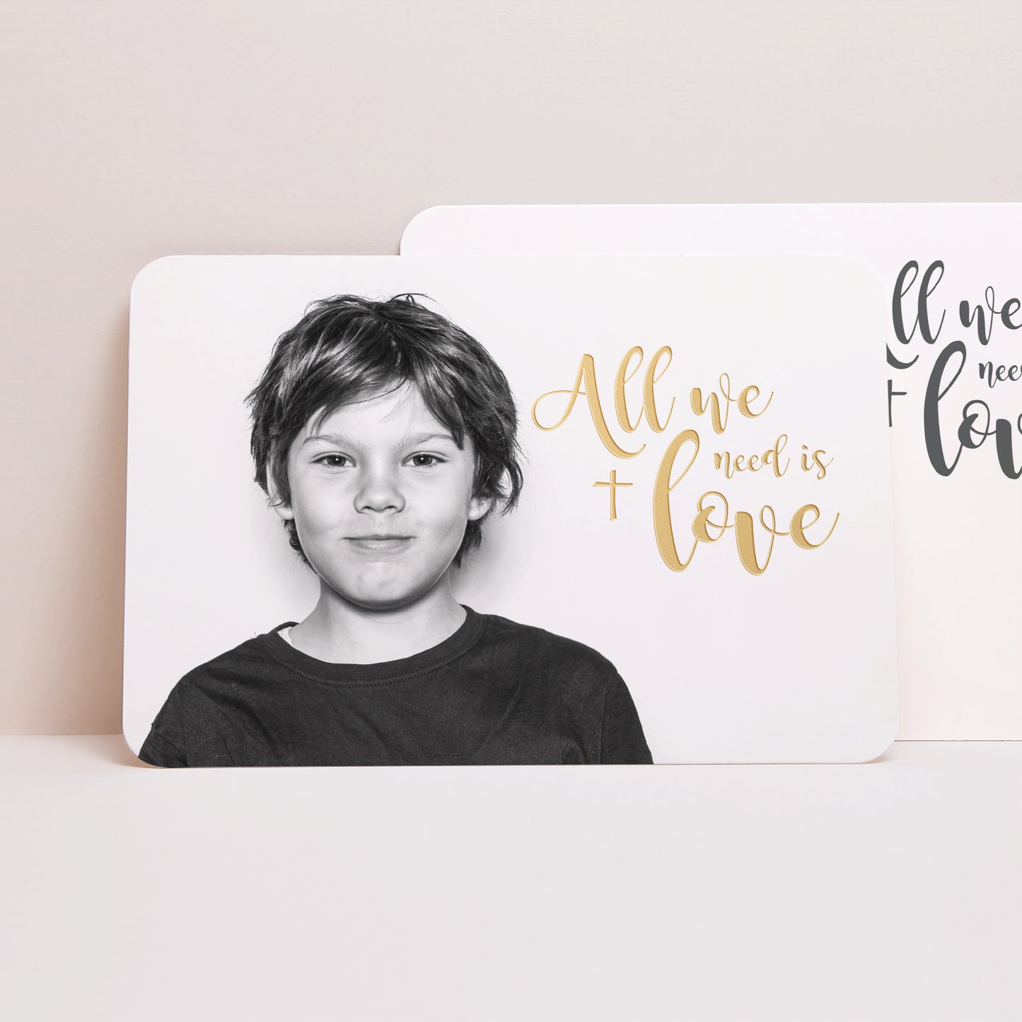 Faire-part Communion Paysage, bords arrondis Jésus m'aime photo N° 1