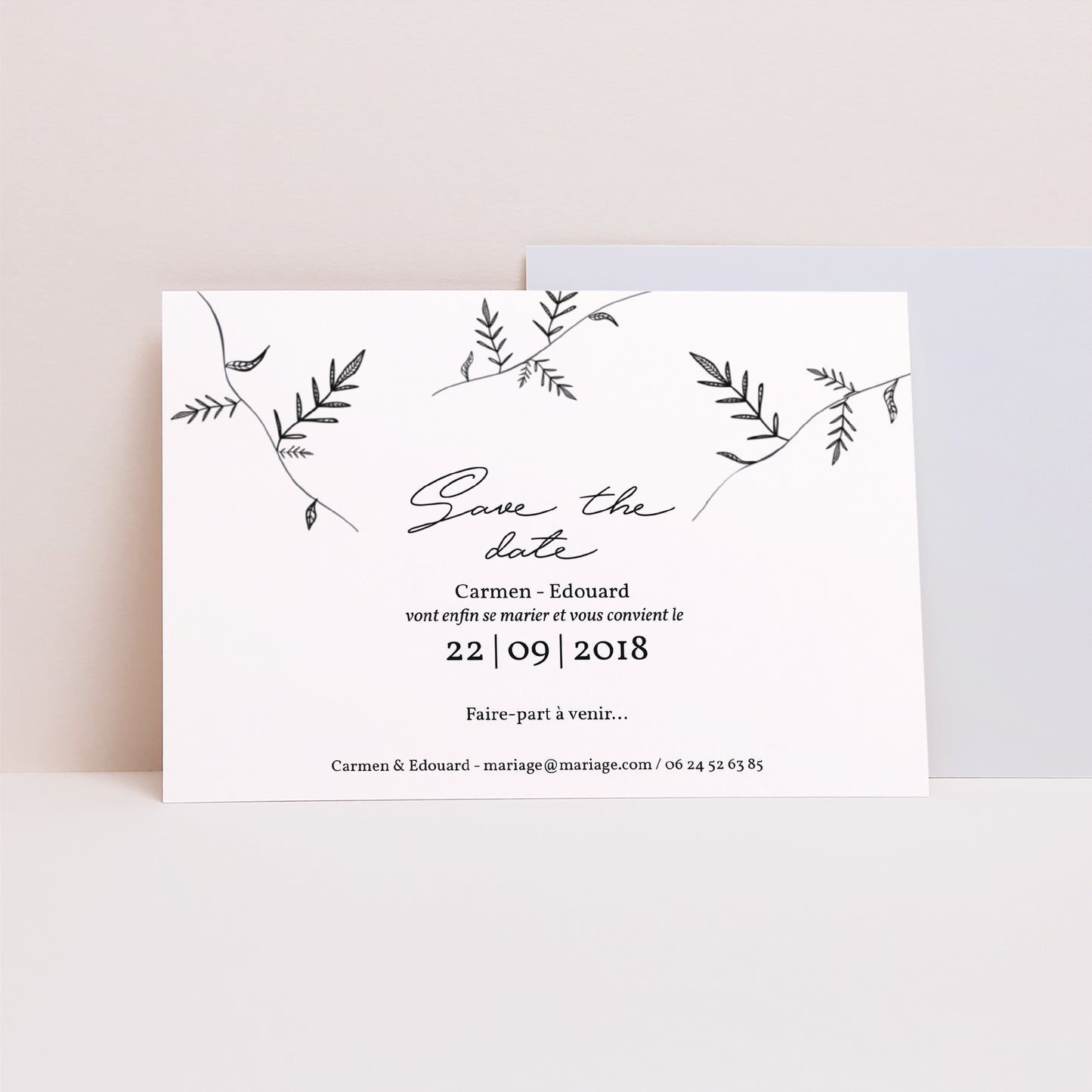 Save the date Mariage Paysage Kraft et Brindilles photo N° 1