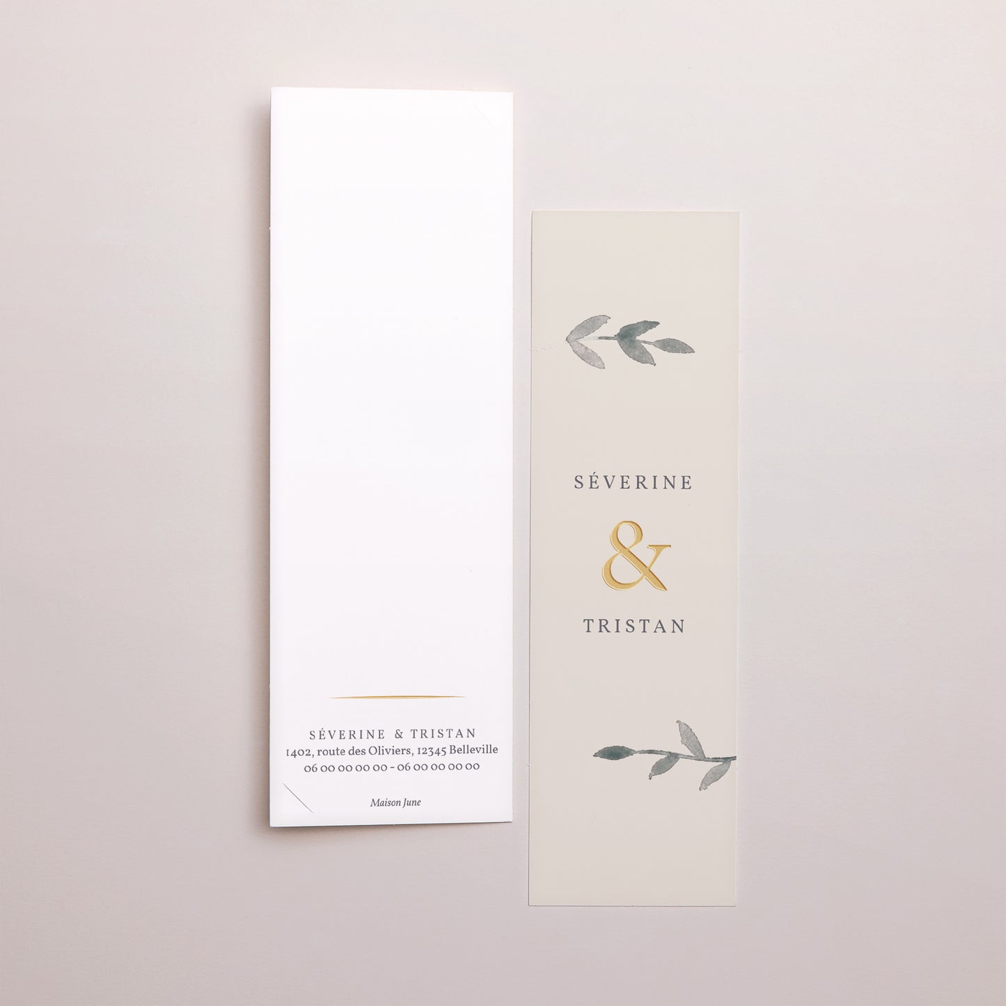 Faire-part Mariage Marque-page photo Feuillages Vintage photo N° 3