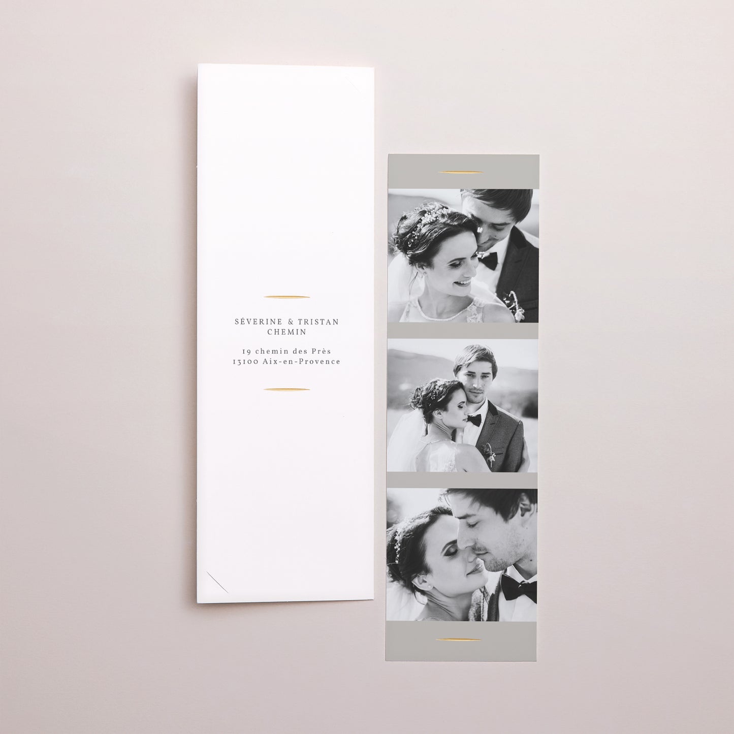 Remerciements Mariage Marque-page photo Feuillages Vintage photo N° 3