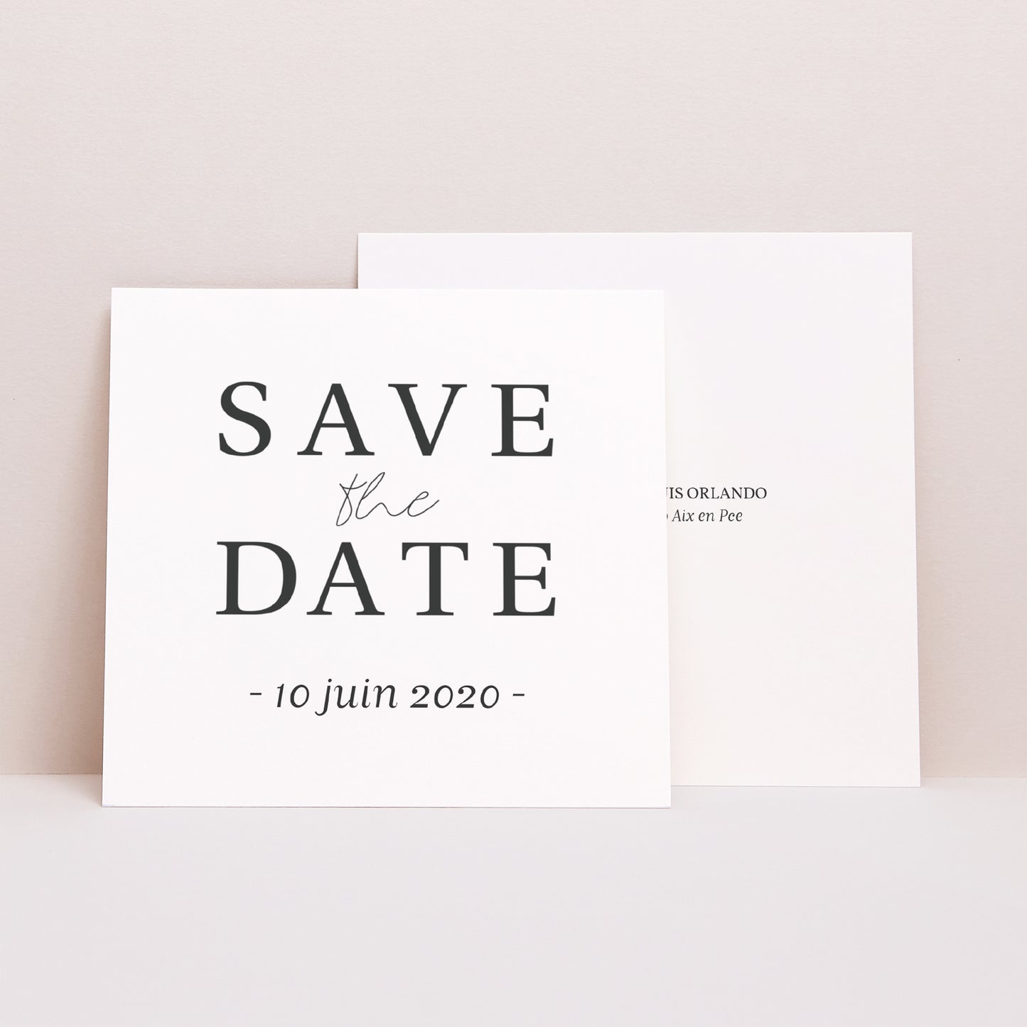 Save the date Mariage Carré Carré Typographique photo N° 1