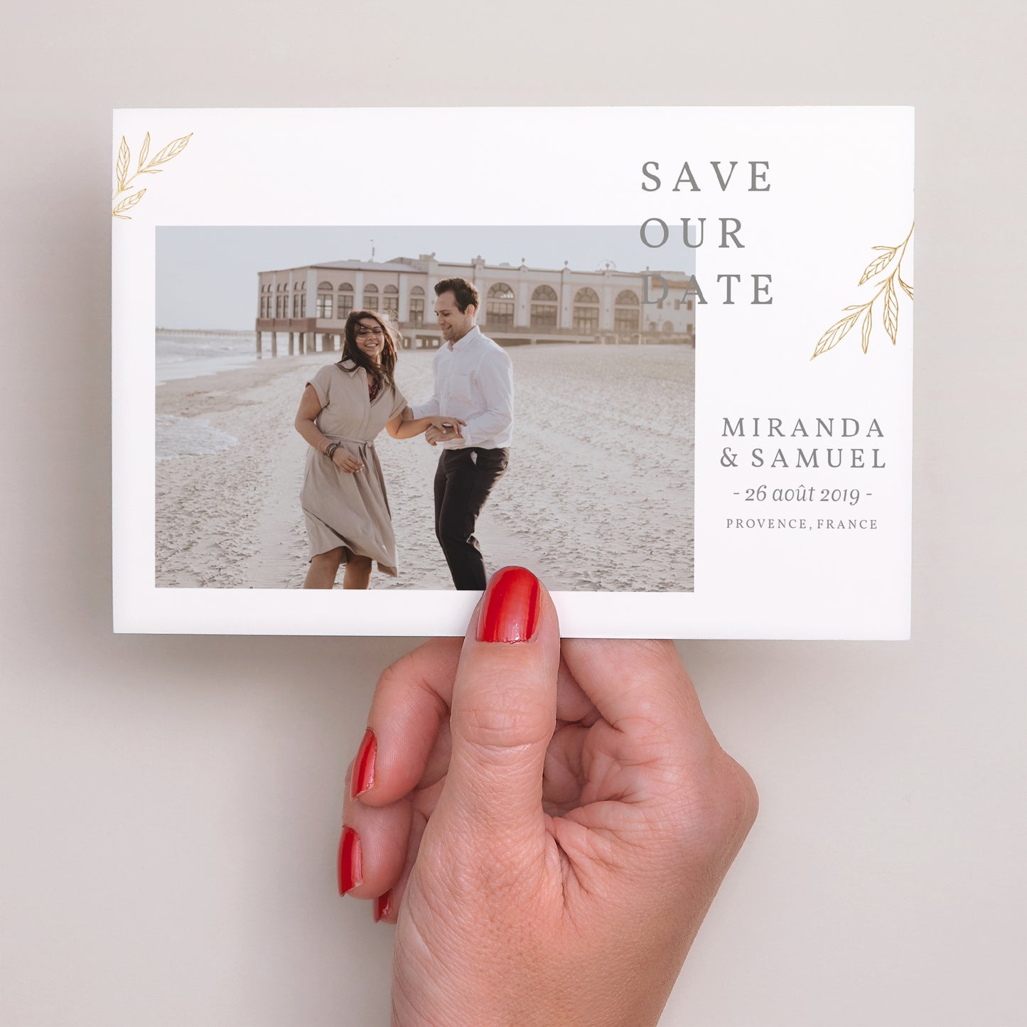 Save the date Mariage Paysage Botanique Minimaliste photo N° 3