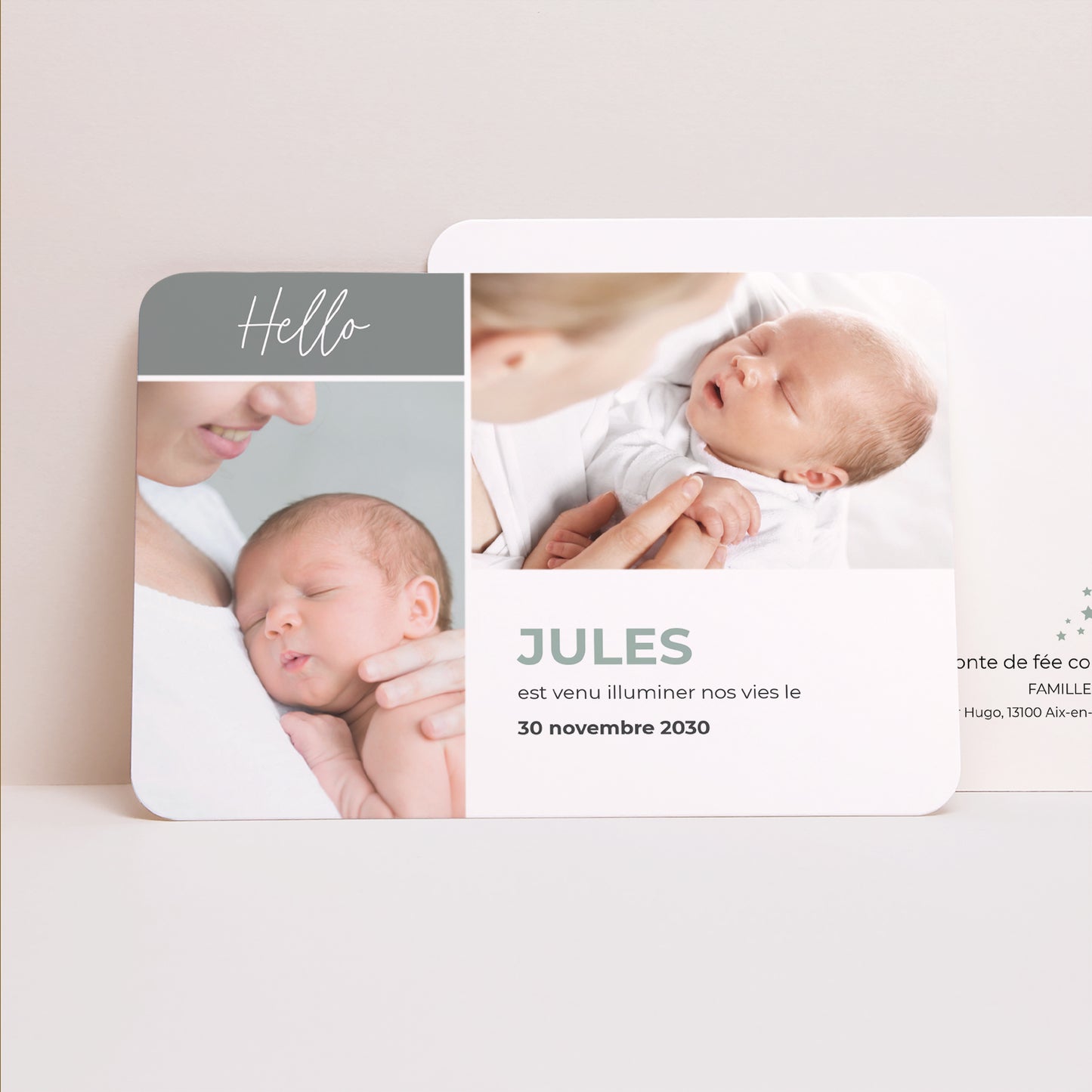 Faire-part Naissance Paysage, bords arrondis Miracle photo N° 1