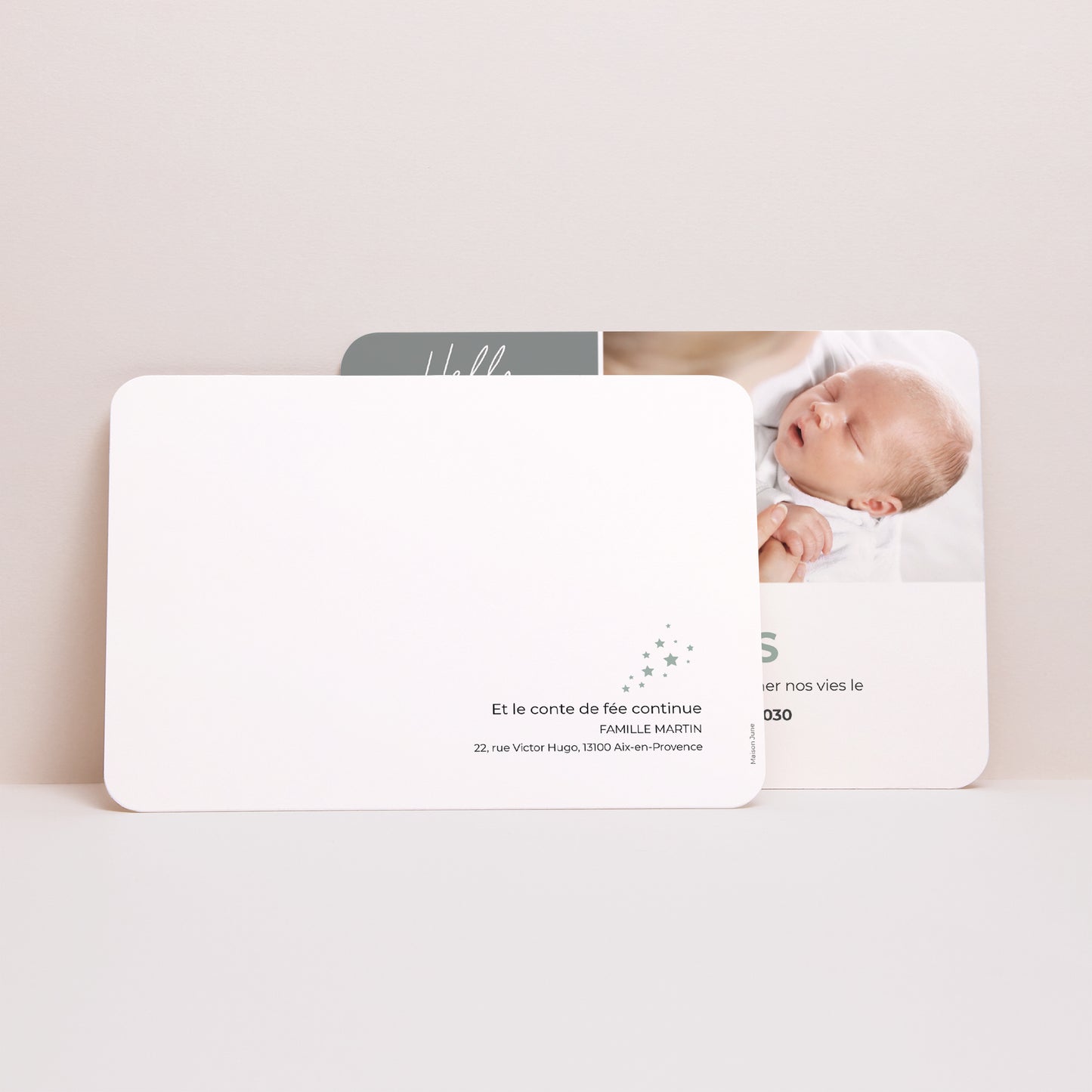 Faire-part Naissance Paysage, bords arrondis Miracle photo N° 2