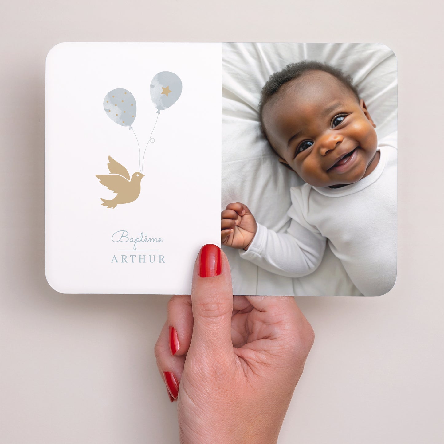 Faire-part Baptême Paysage, bords arrondis Peace Loving photo N° 3