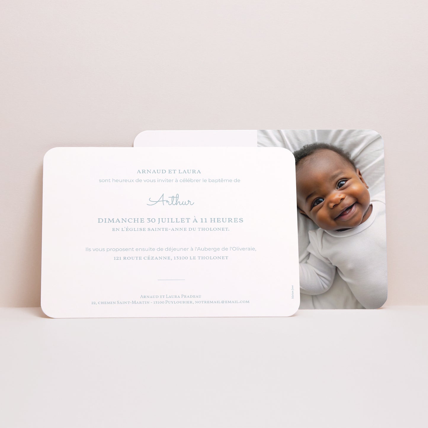 Faire-part Baptême Paysage, bords arrondis Peace Loving photo N° 3