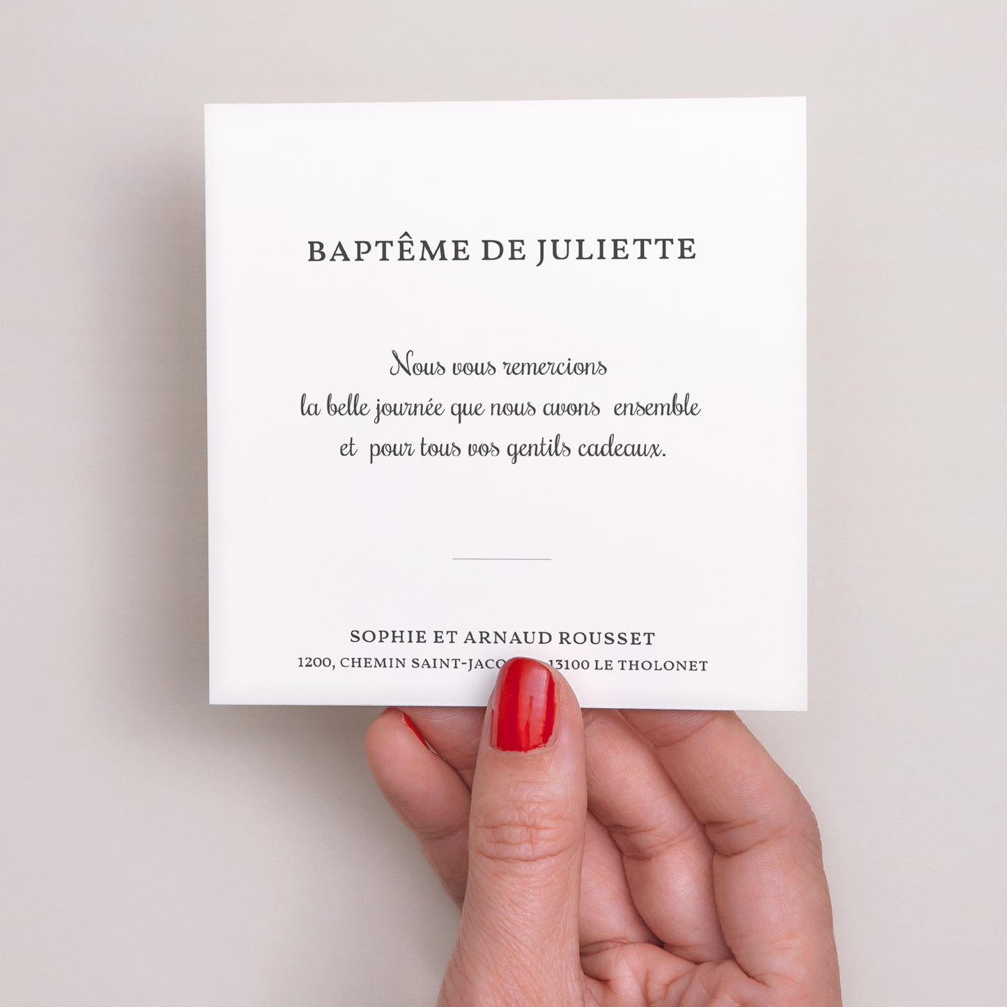 Remerciements Baptême Carré Liberty Spirit photo N° 3