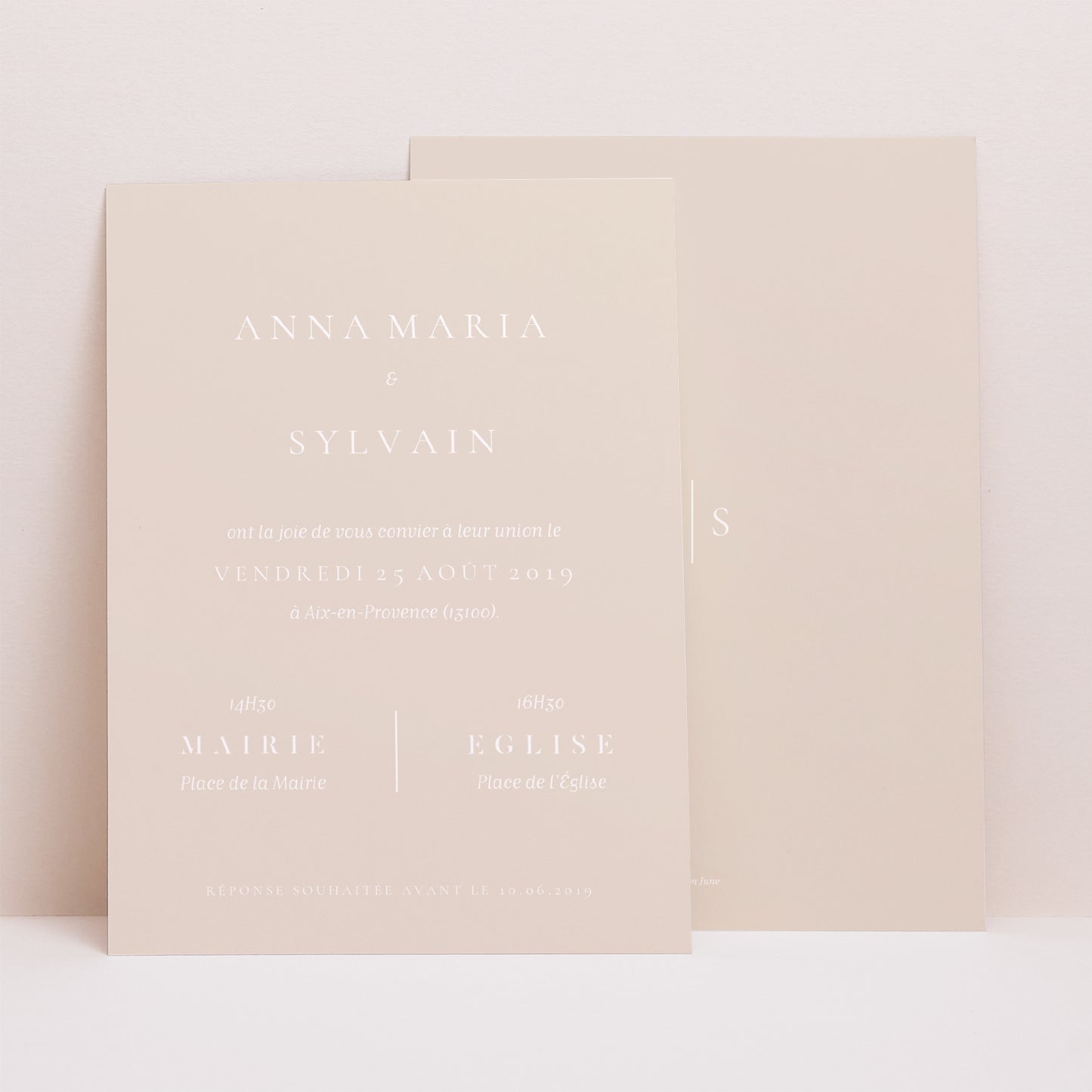 Invitations Mariage Portrait Nuances Minimalistes photo N° 1