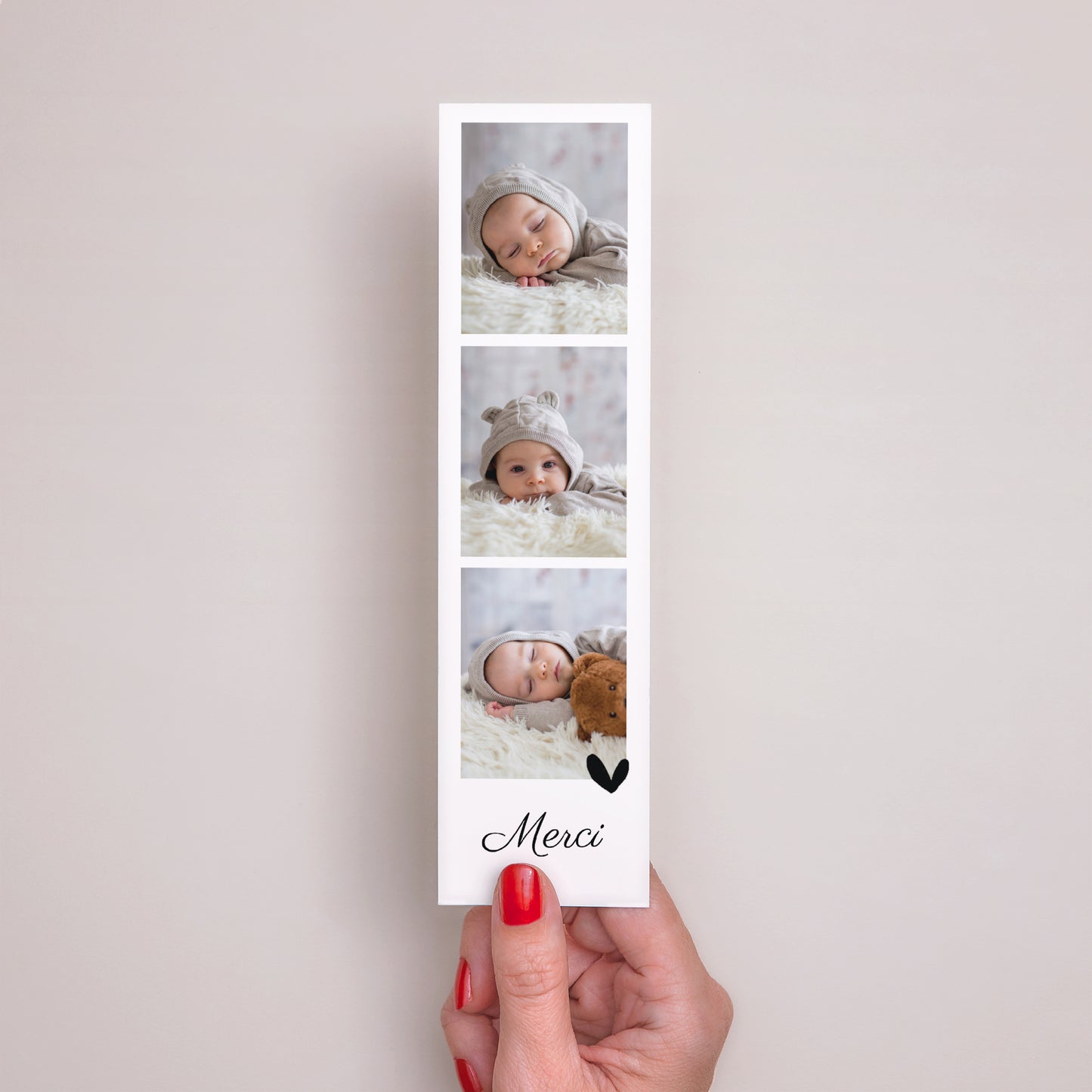 Remerciements Naissance Marque-page Petit Baigneur Moutarde photo N° 2