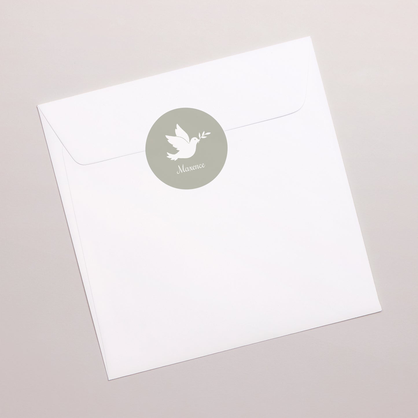 Sticker Baptême Rond Couronne Colombe photo N° 3