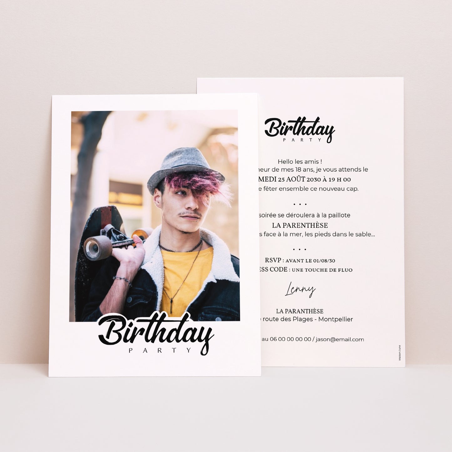 Invitations Anniversaire Adulte Portrait Birthday Party photo N° 1
