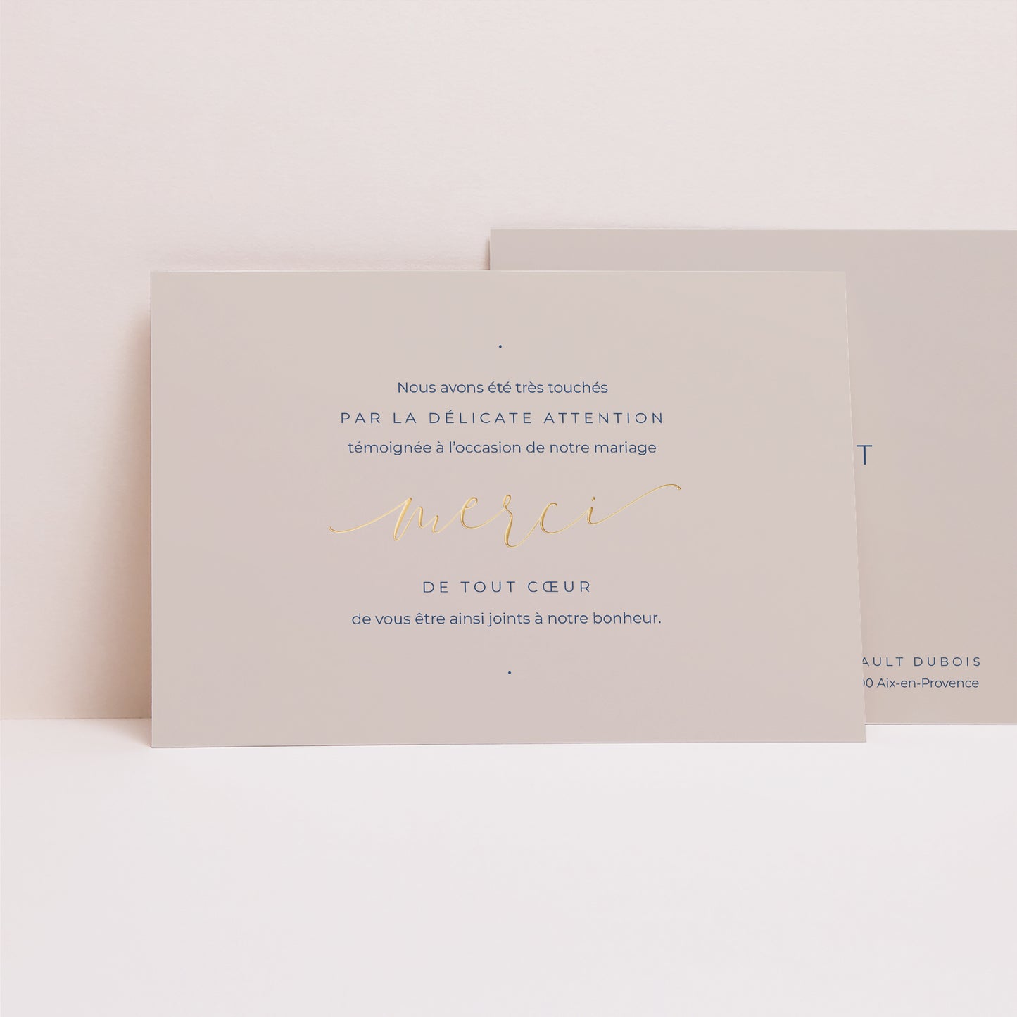 Remerciements Mariage Paysage Nude & Marine Chic photo N° 1