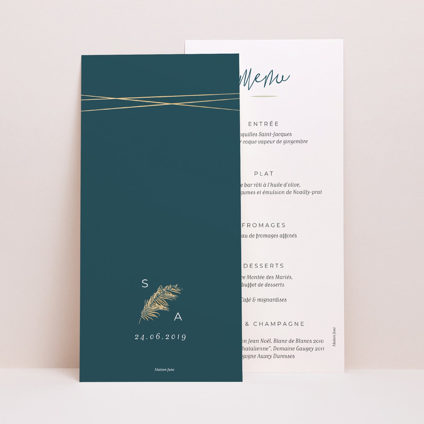Menu Mariage Panoramique portrait Inchyra blue photo N° 1