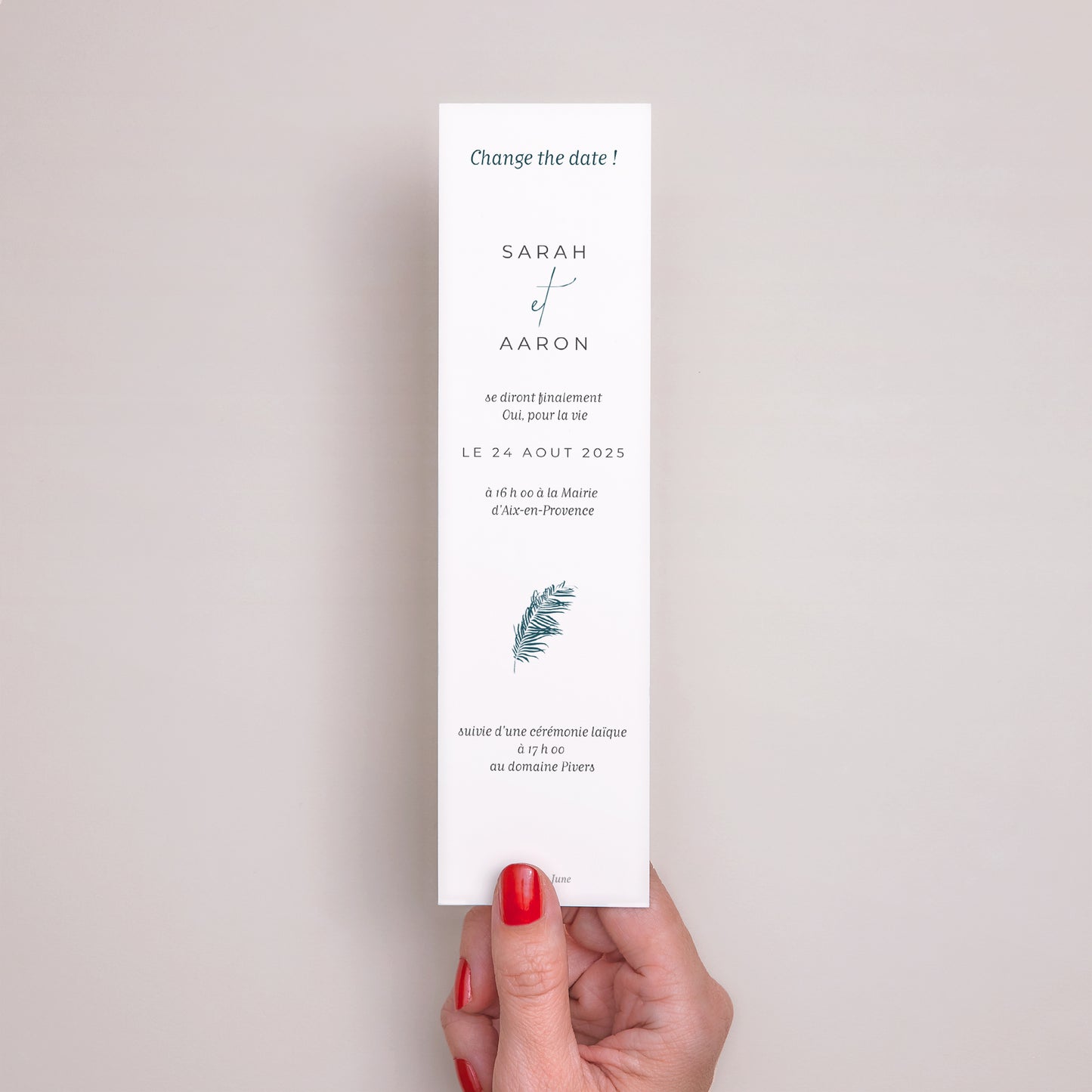 Invitations Mariage Marque-page Inchyra blue photo N° 3