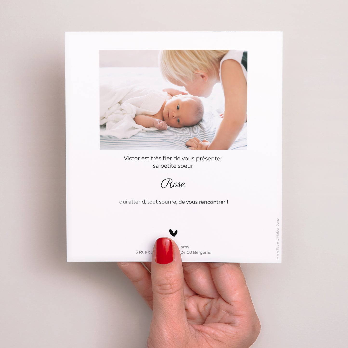 Faire-part Naissance Carré Frère et soeur photo N° 3