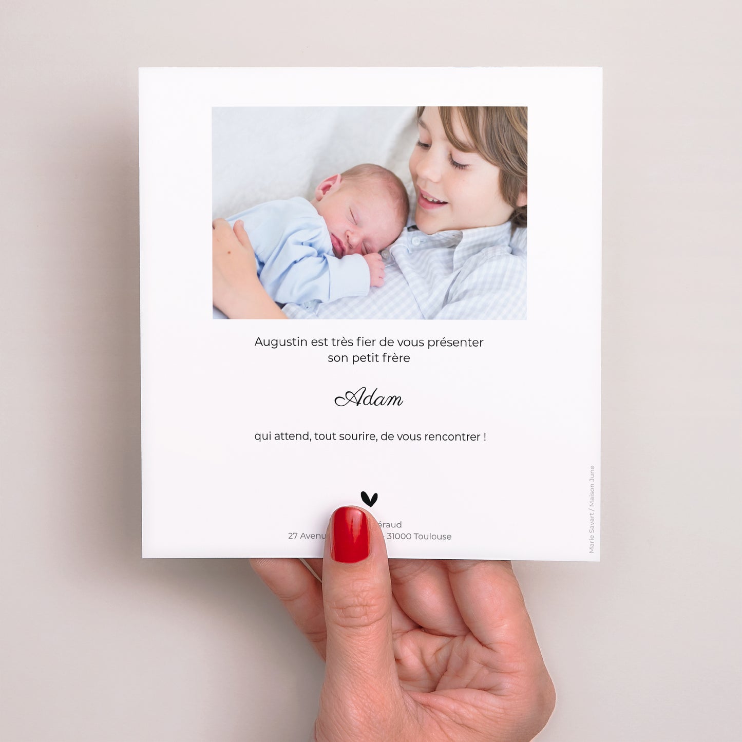 Faire-part Naissance Carré Frères photo N° 3