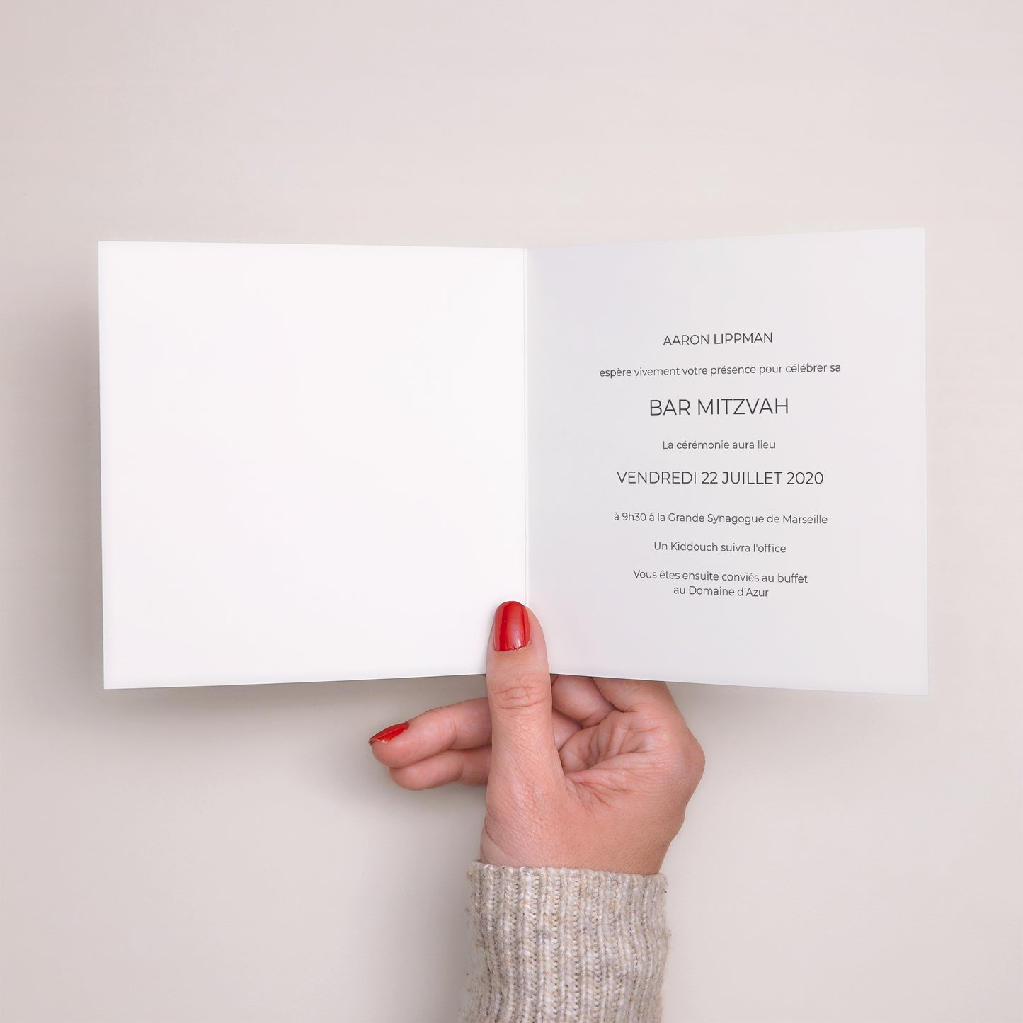 Carte Mariage Carré double volet Expression photo N° 2