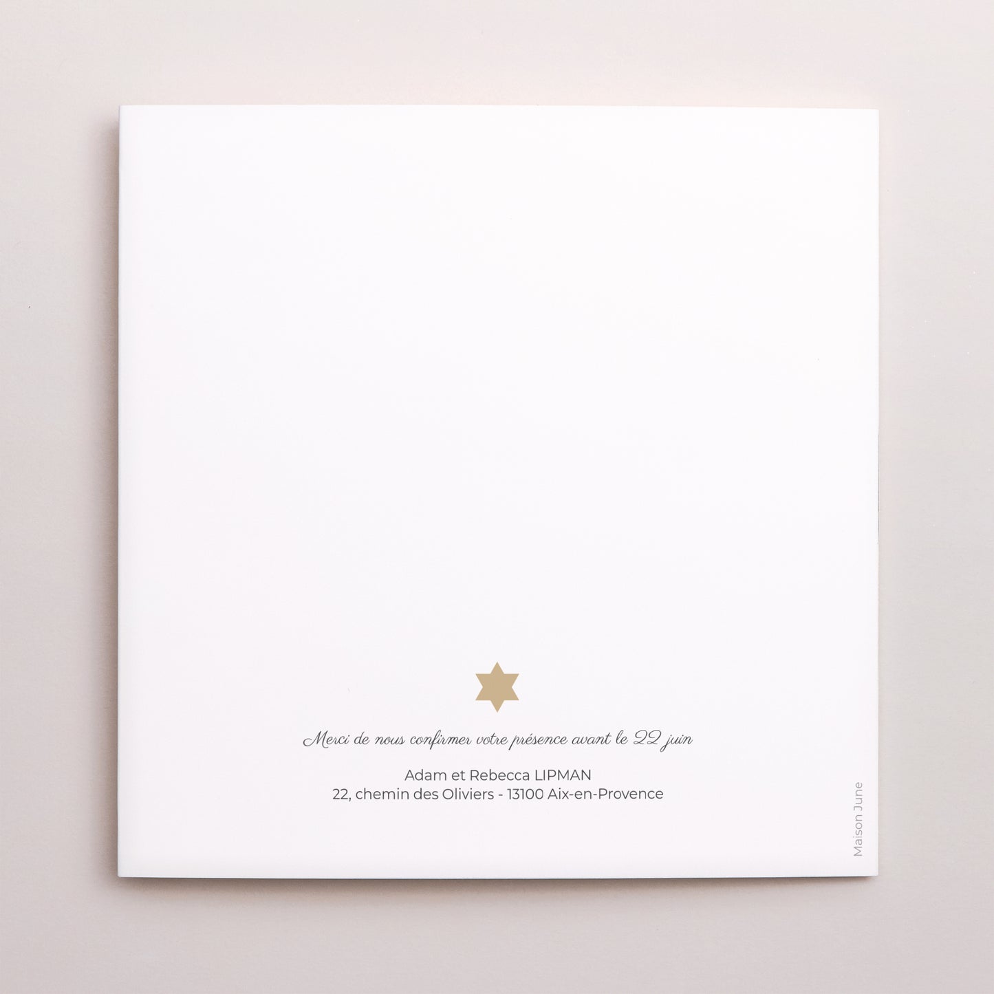 Faire-part Bat Mitzvah Carré double volet Expression photo N° 3