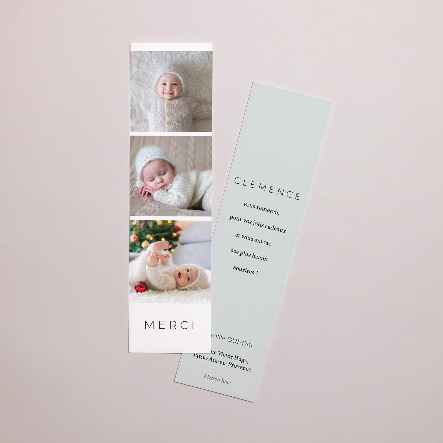 Remerciements Naissance Marque-page Douceur photo N° 1