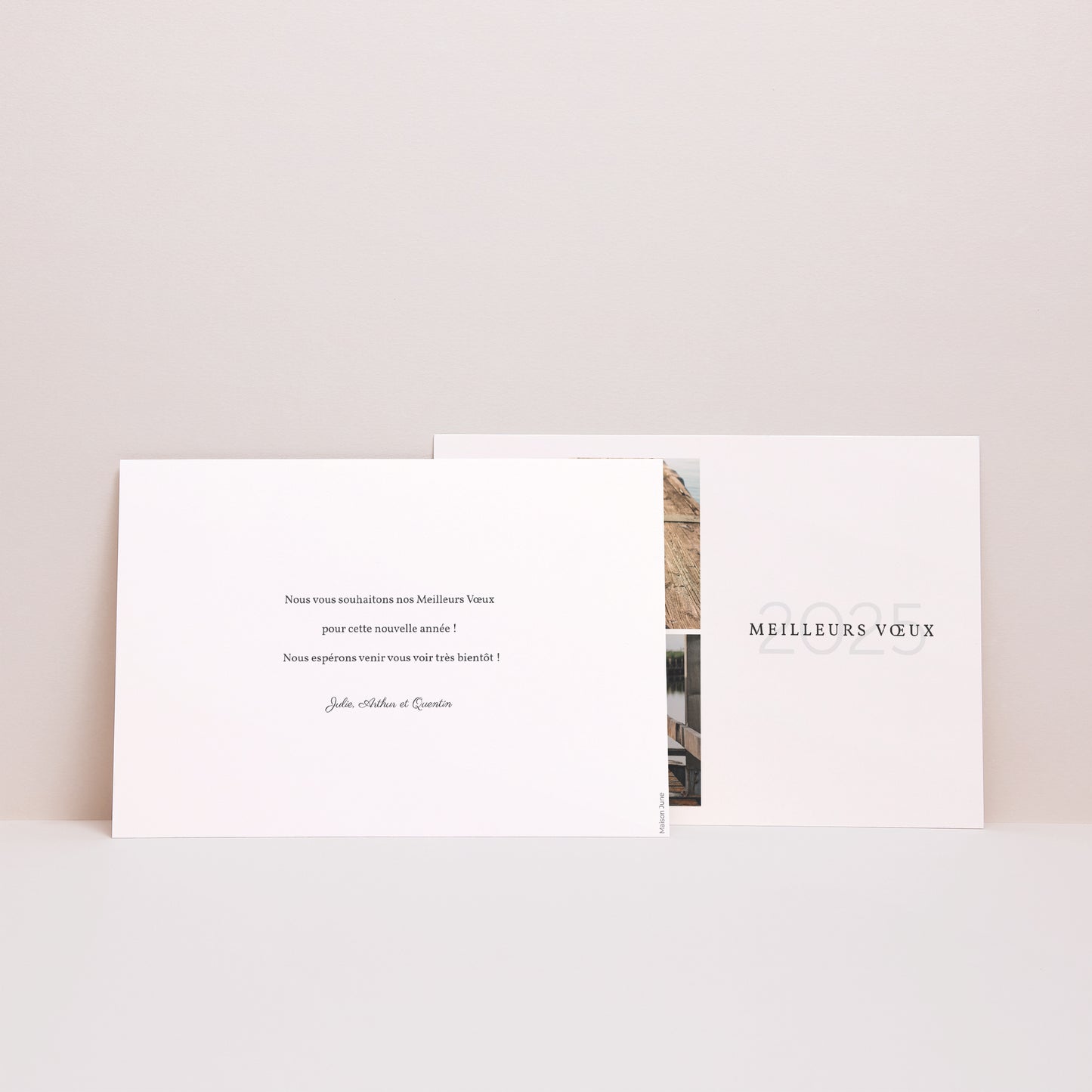 Carte de voeux Fin d'année Paysage Deux vœux photo N° 2
